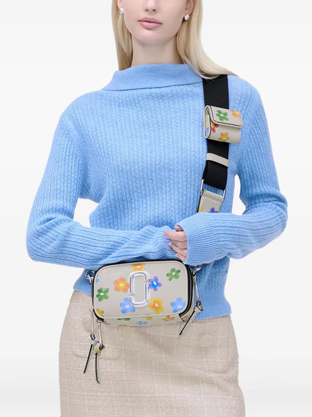 MARC JACOBS Mini Snapshot Daisy Print Leather Handbag
