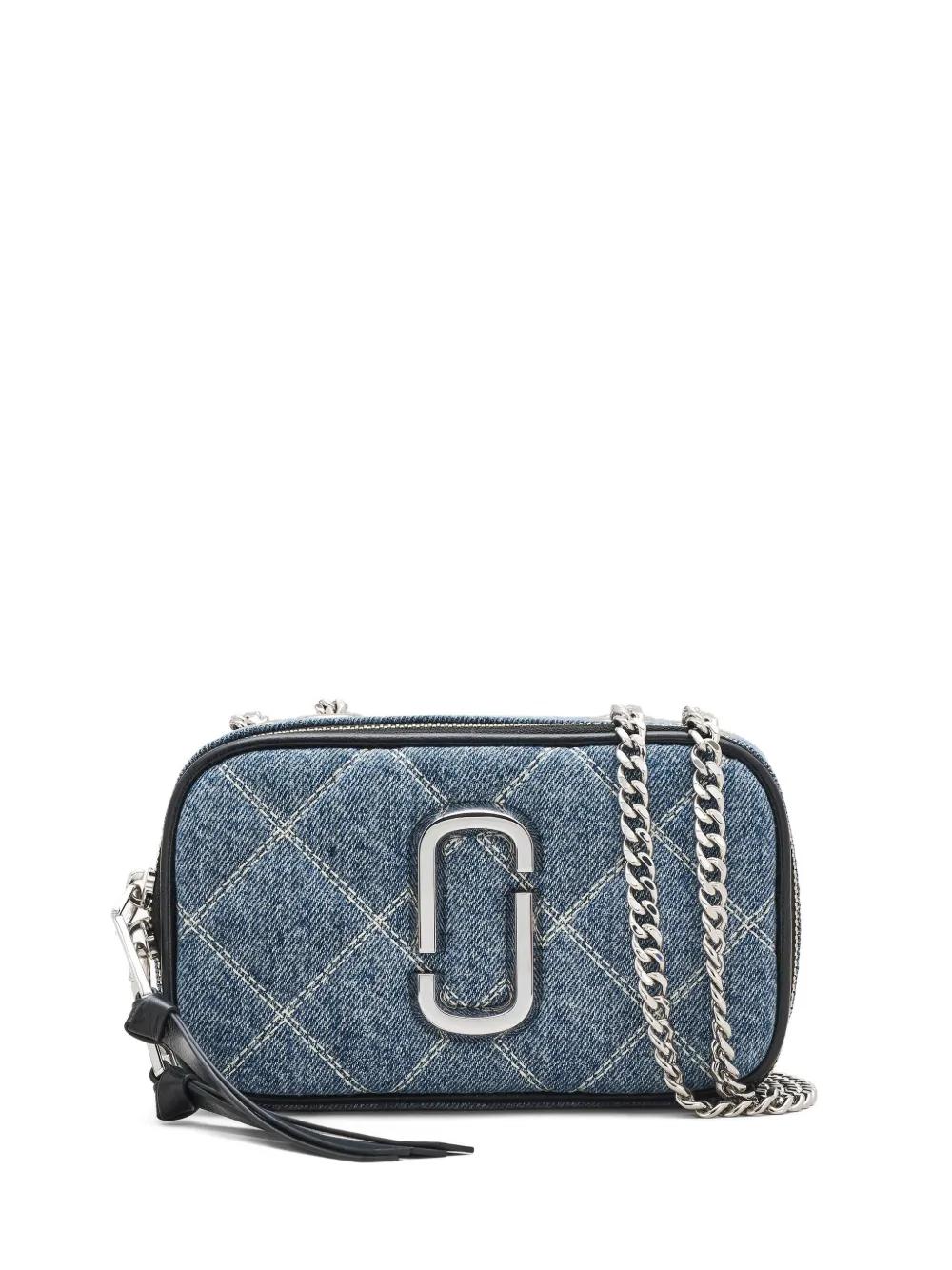 MARC JACOBS Quilted Denim Chain Snapshot Handbag