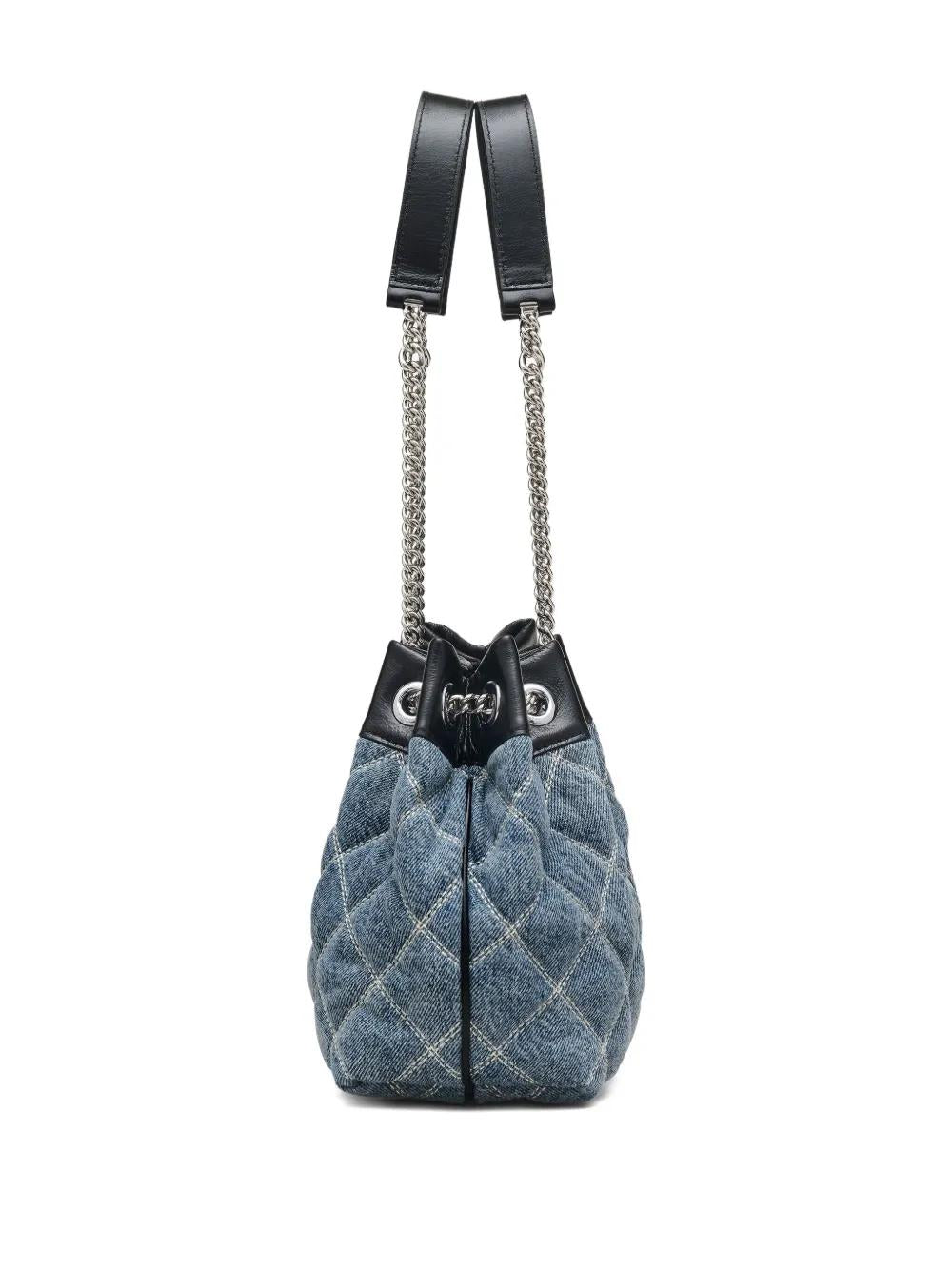 MARC JACOBS Quilted Denim Chain Sack Handbag