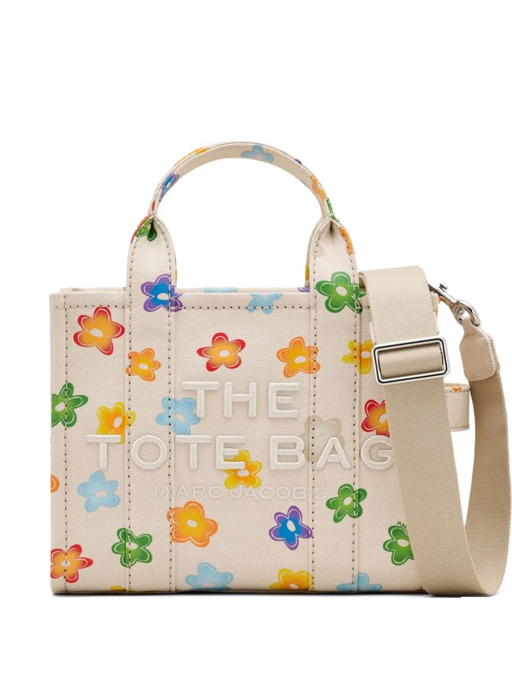 MARC JACOBS Mini Floral Printed Canvas Tote Handbag