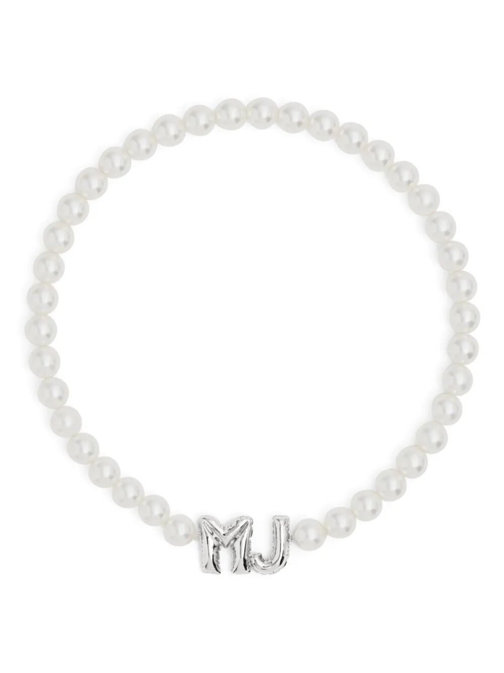 MARC JACOBS Logo Lettering Pearl Necklace