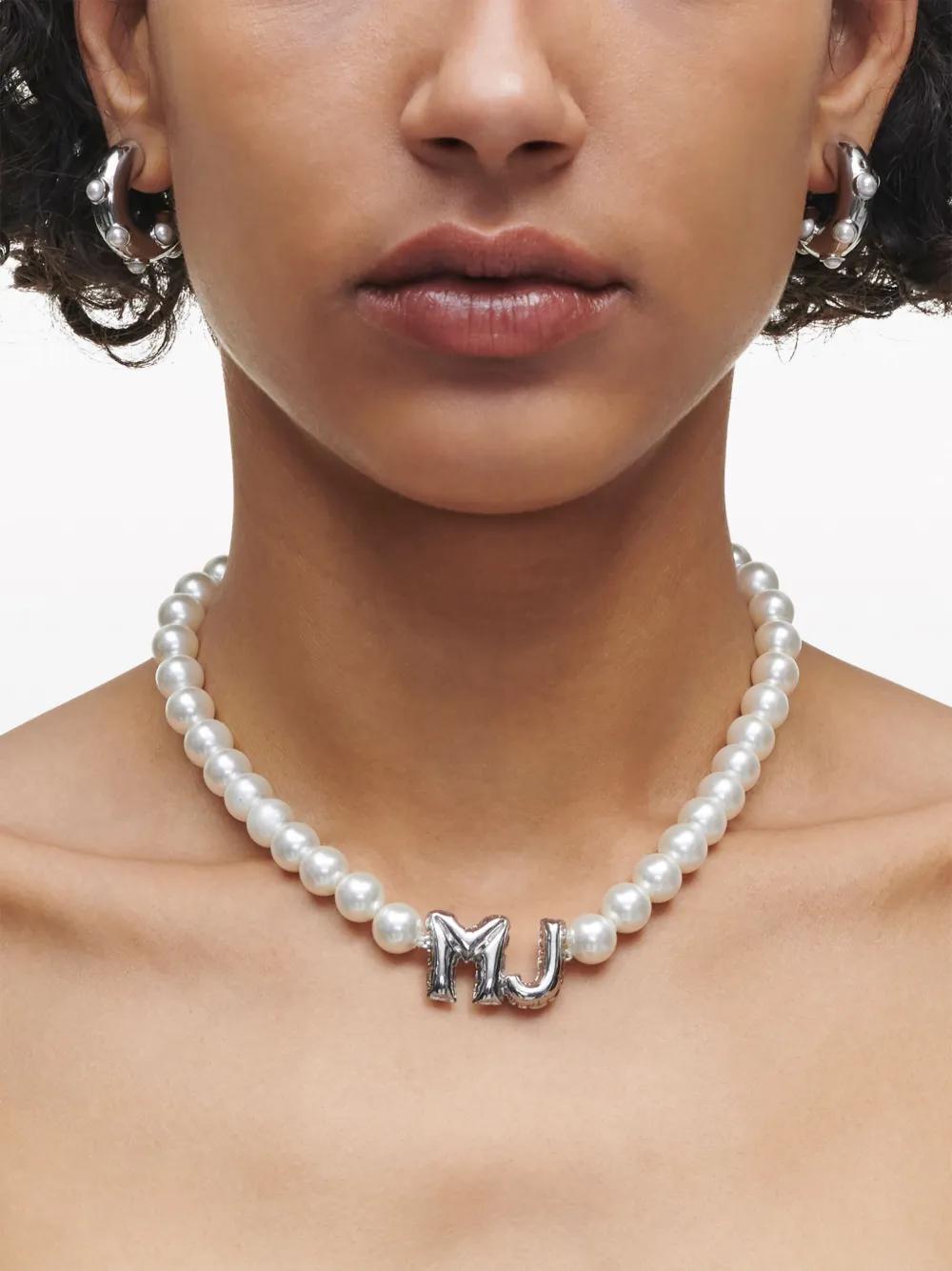 MARC JACOBS Logo Lettering Pearl Necklace