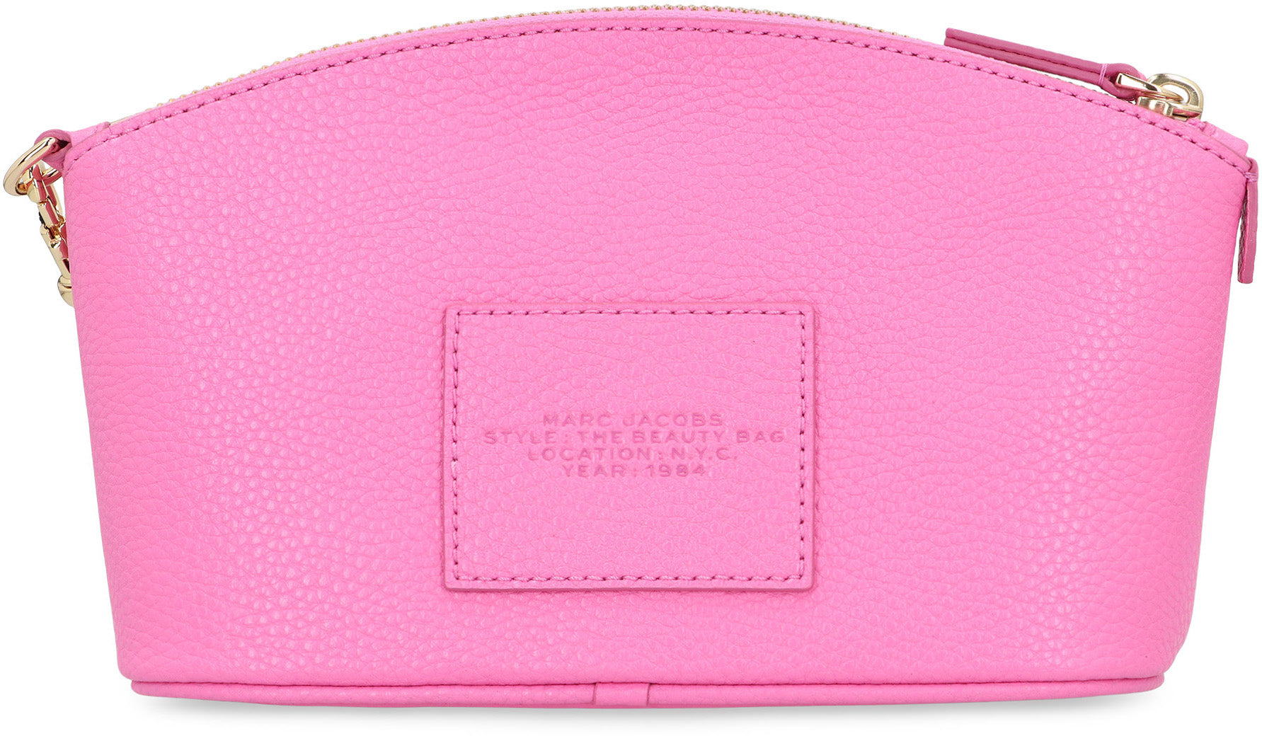 MARC JACOBS Grainy Leather Handbag with Top Zippered Closure - 24 cm