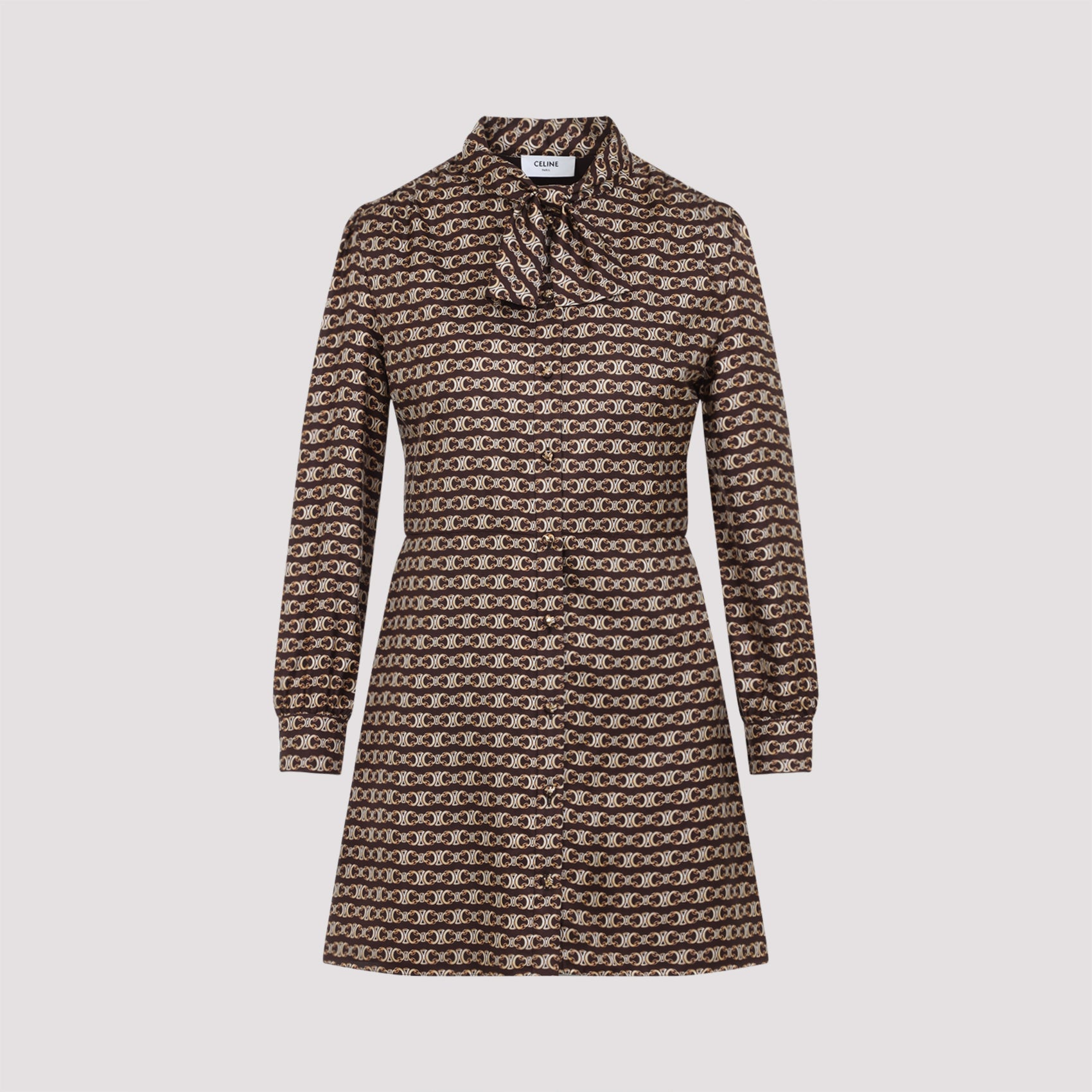 CELINE Mini Silk Robe with Lavalliere Detail
