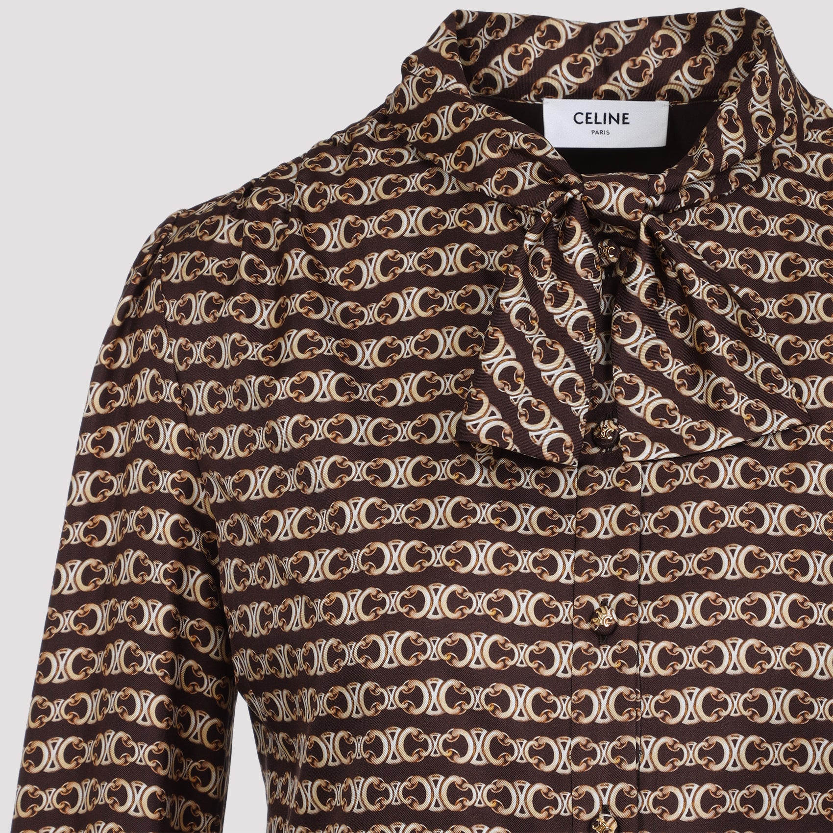 CELINE Mini Silk Robe with Lavalliere Detail