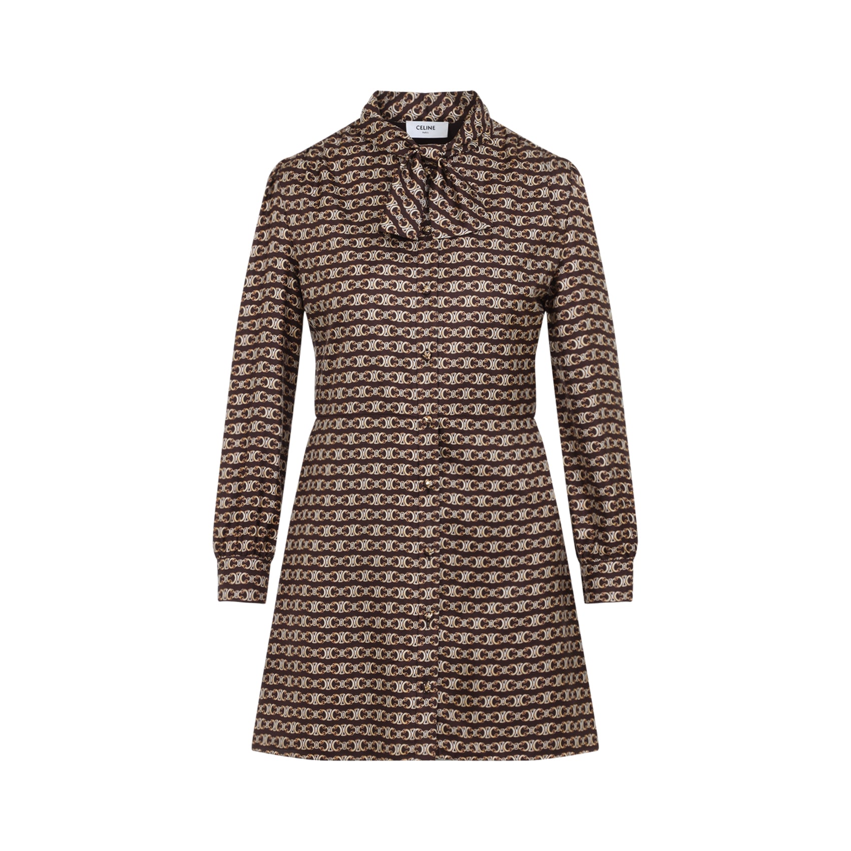 CELINE Mini Silk Robe with Lavalliere Detail