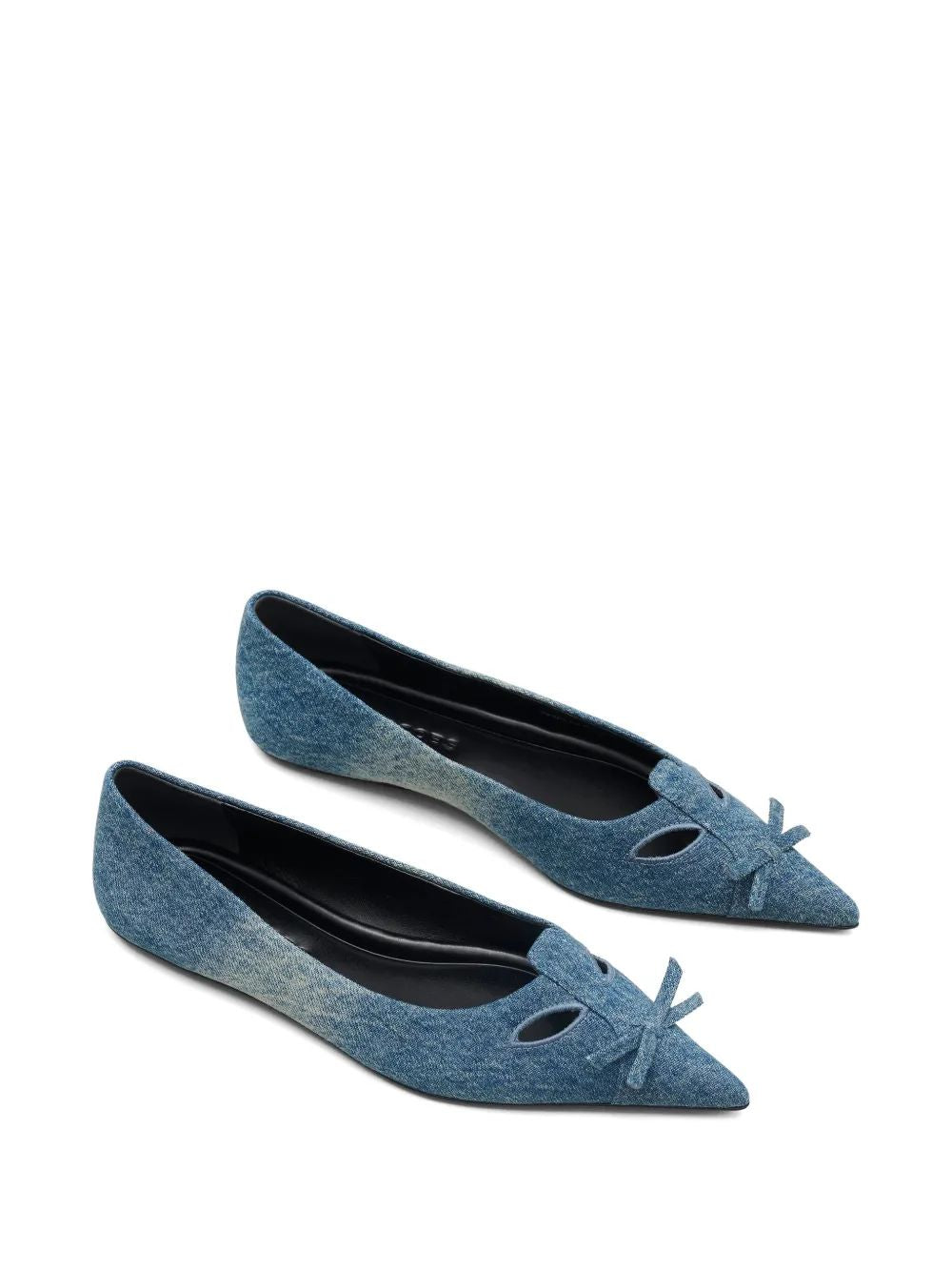 MARC JACOBS The Kat Denim Ballerina with Bow Detail