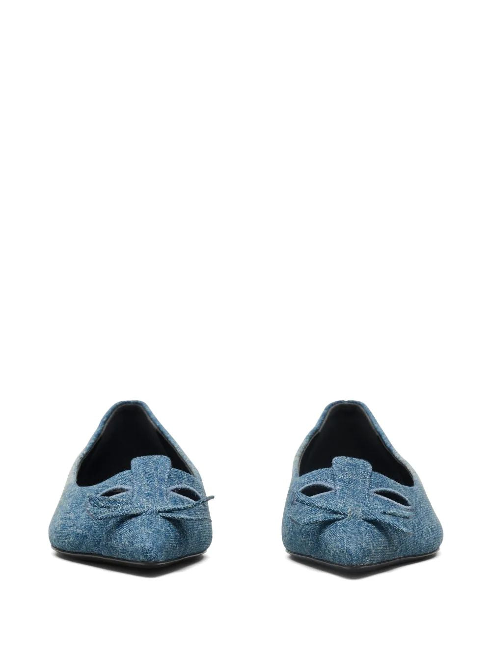 MARC JACOBS The Kat Denim Ballerina with Bow Detail