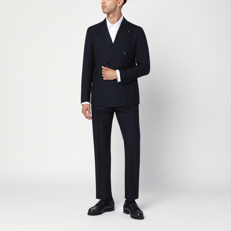 TAGLIATORE Double-Breasted Virgin Wool Suit for Men - FW25