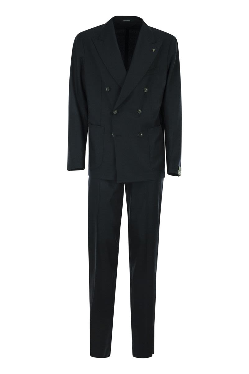 TAGLIATORE Double-Breasted Wool and Cashmere Suit for Men
