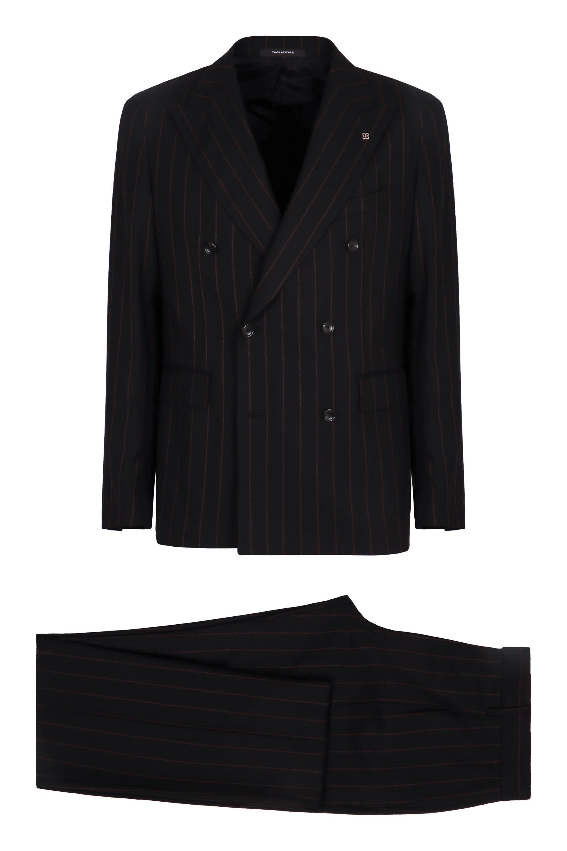 TAGLIATORE Two-Piece Wool Suit with Double-Breasted Jacket