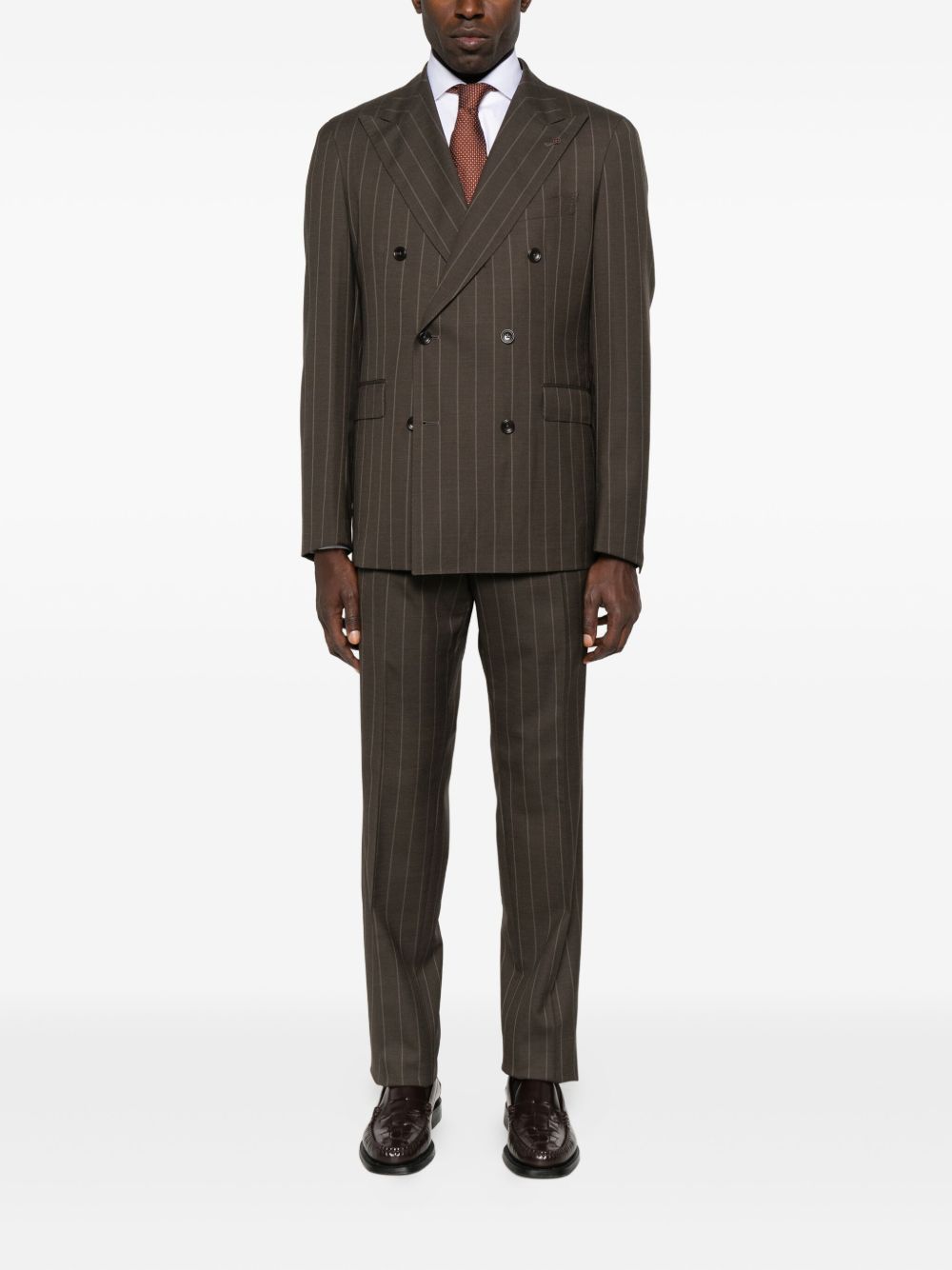 TAGLIATORE Striped Double-Breasted Suit for Men - FW25
