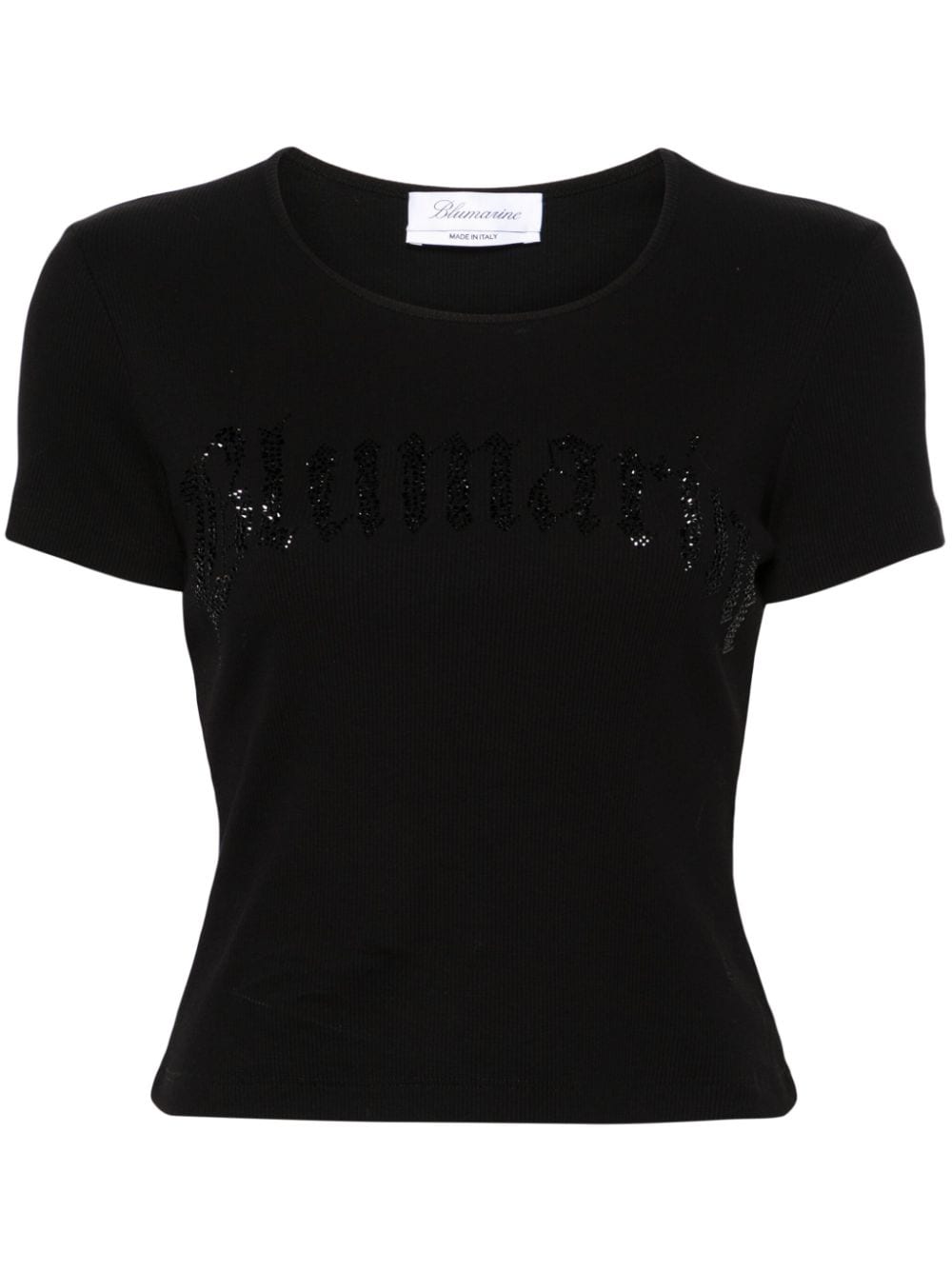 BLUMARINE Rhinestone-Embellished Cropped T-Shirt