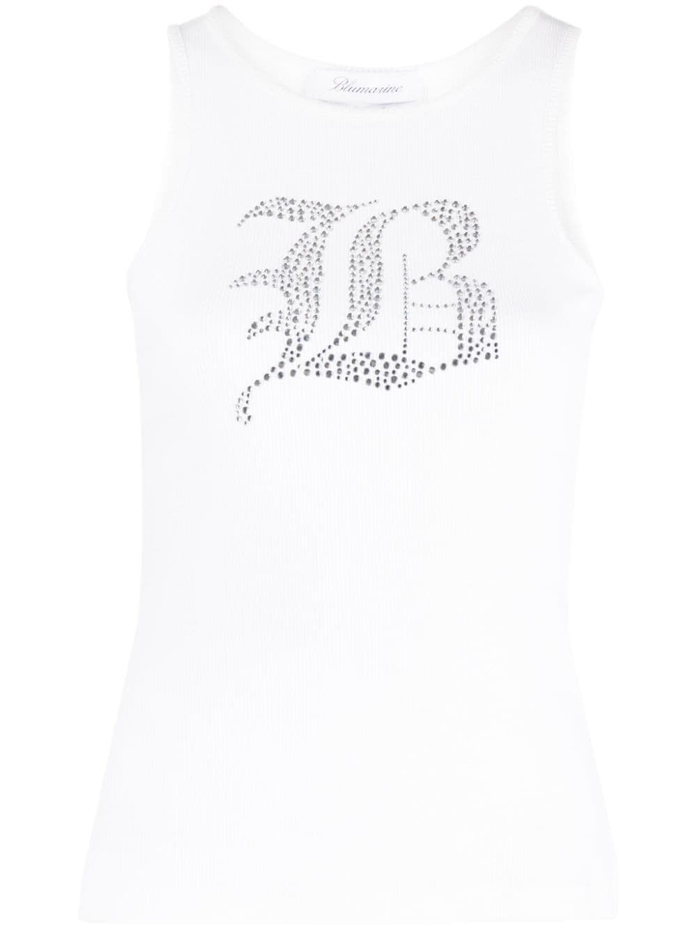 BLUMARINE Rhinestone-Embellished Ribbed Tank Top