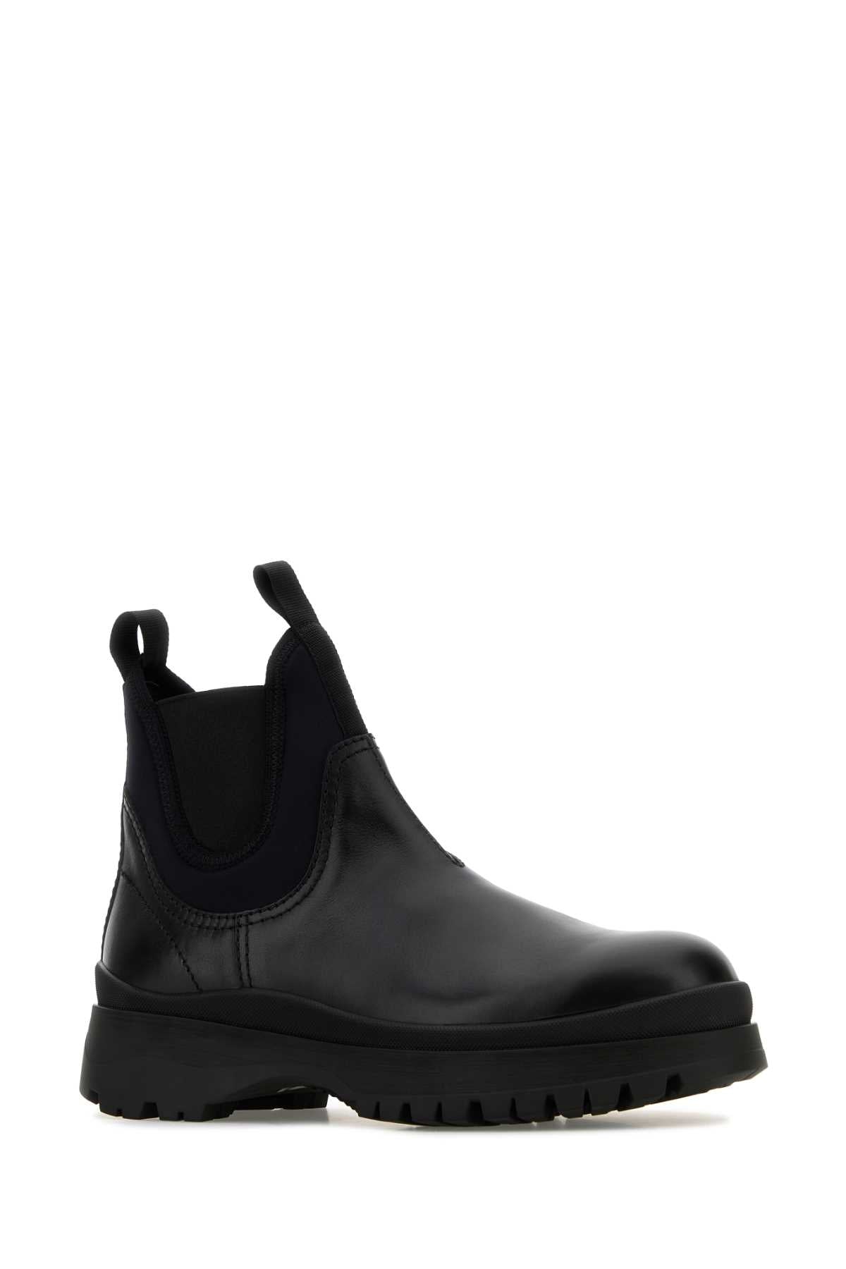 PRADA Stylish Leather Ankle Boots for Men