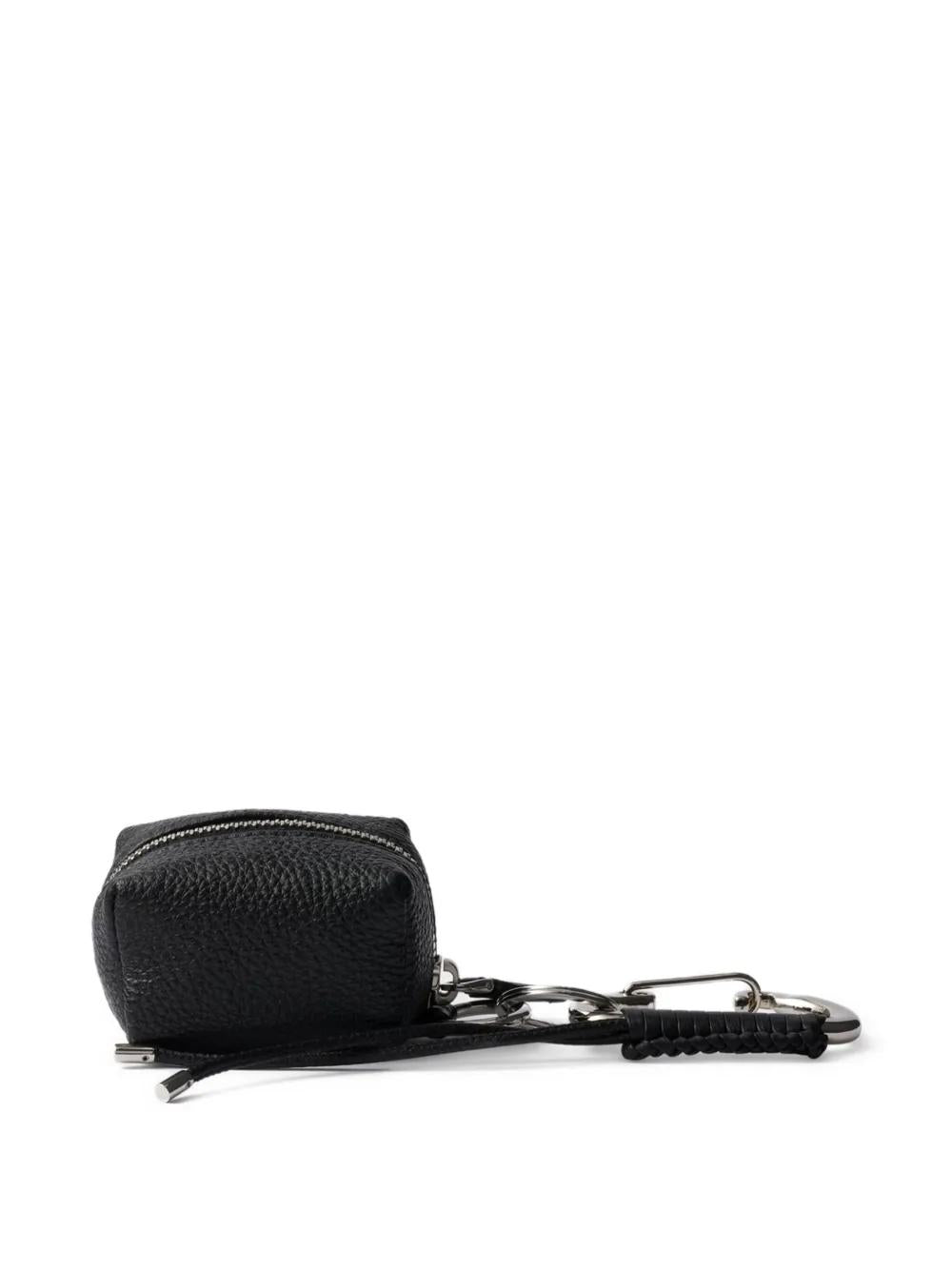 PRADA Leather Handbag Charm with Enamelled Logo