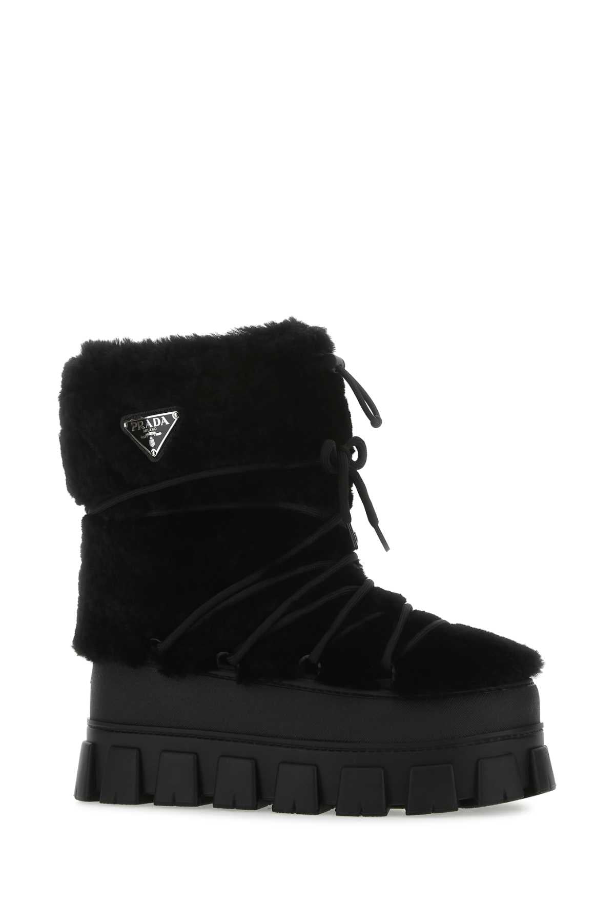 PRADA Men's Shearling and Rubber Ankle Boots