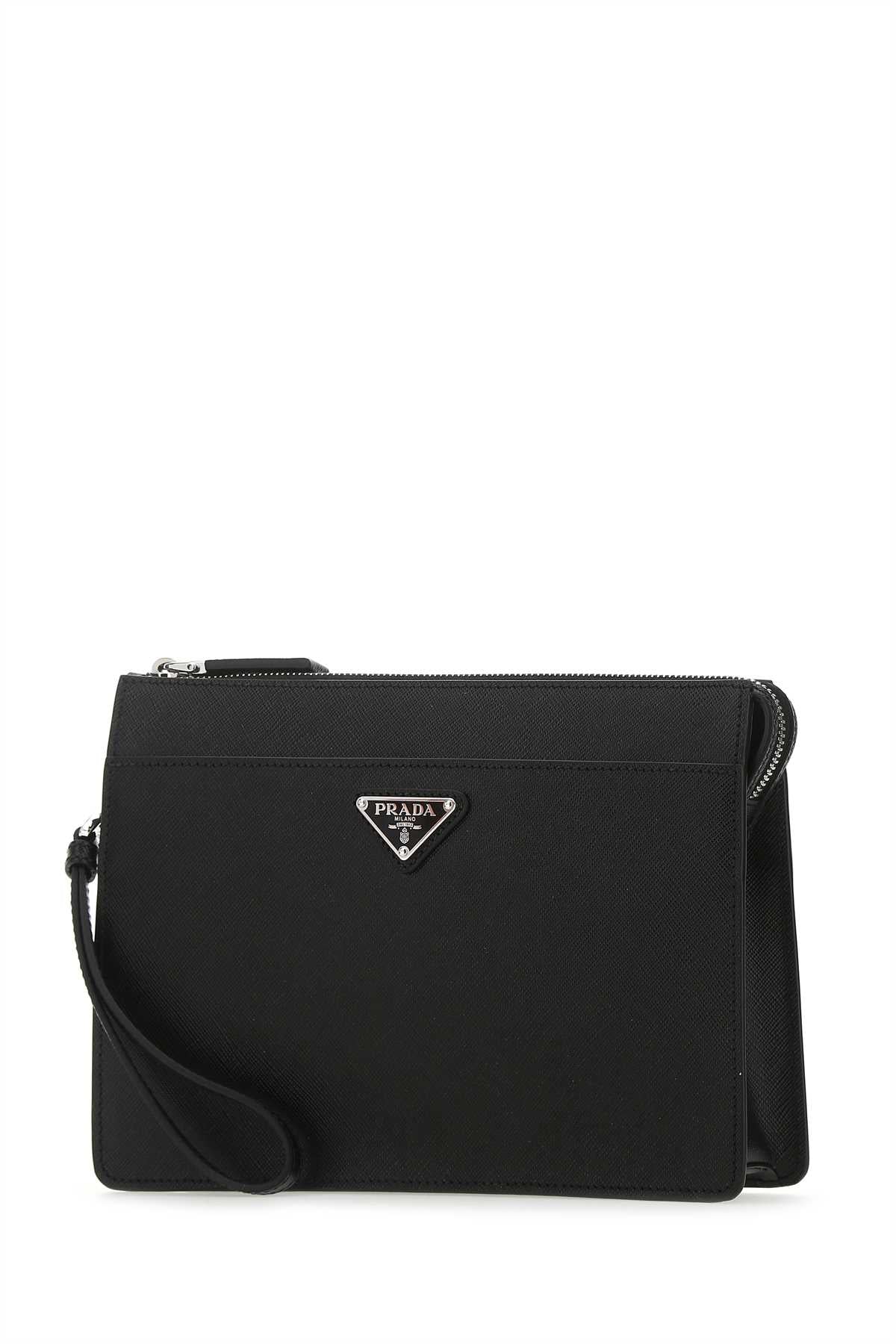 PRADA Sleek Leather Mini Clutch for Men