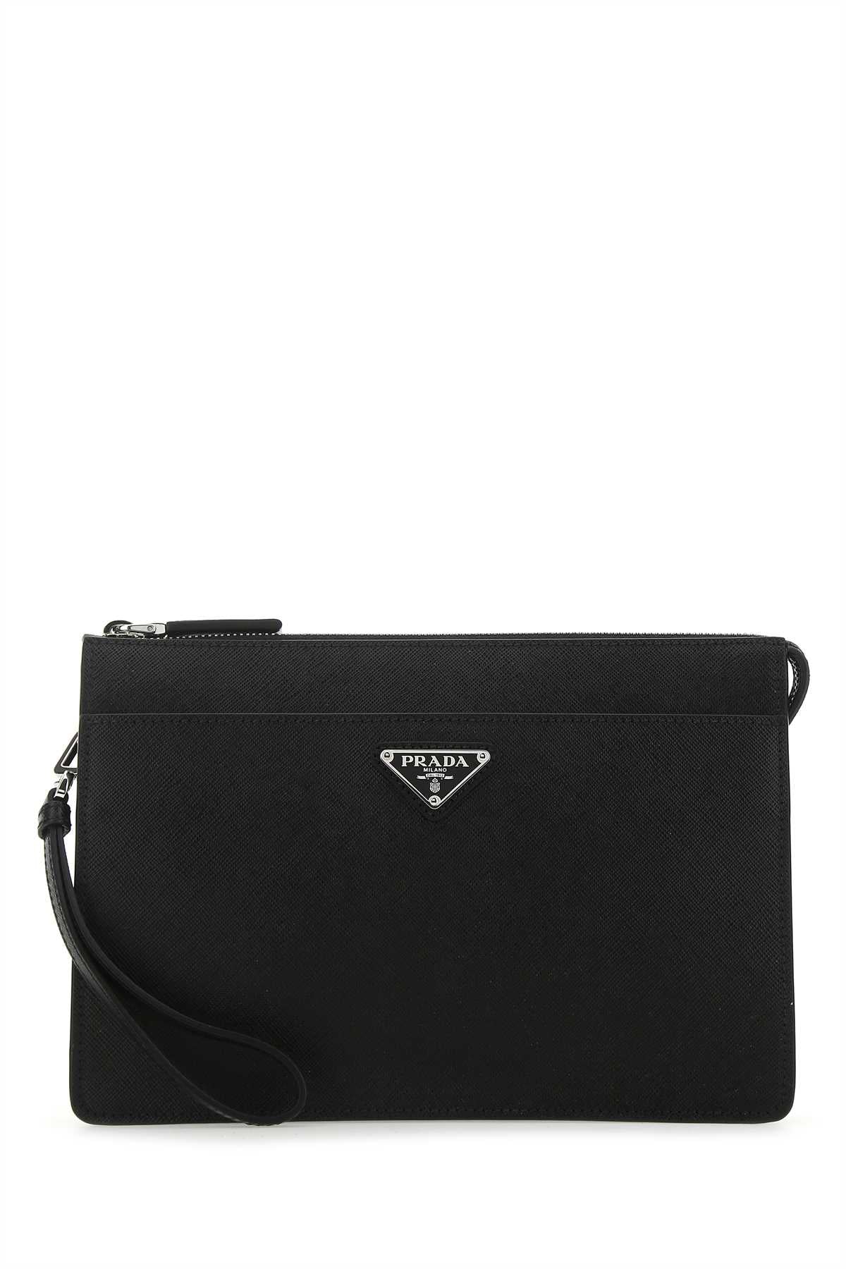 PRADA Sleek Leather Mini Clutch for Men