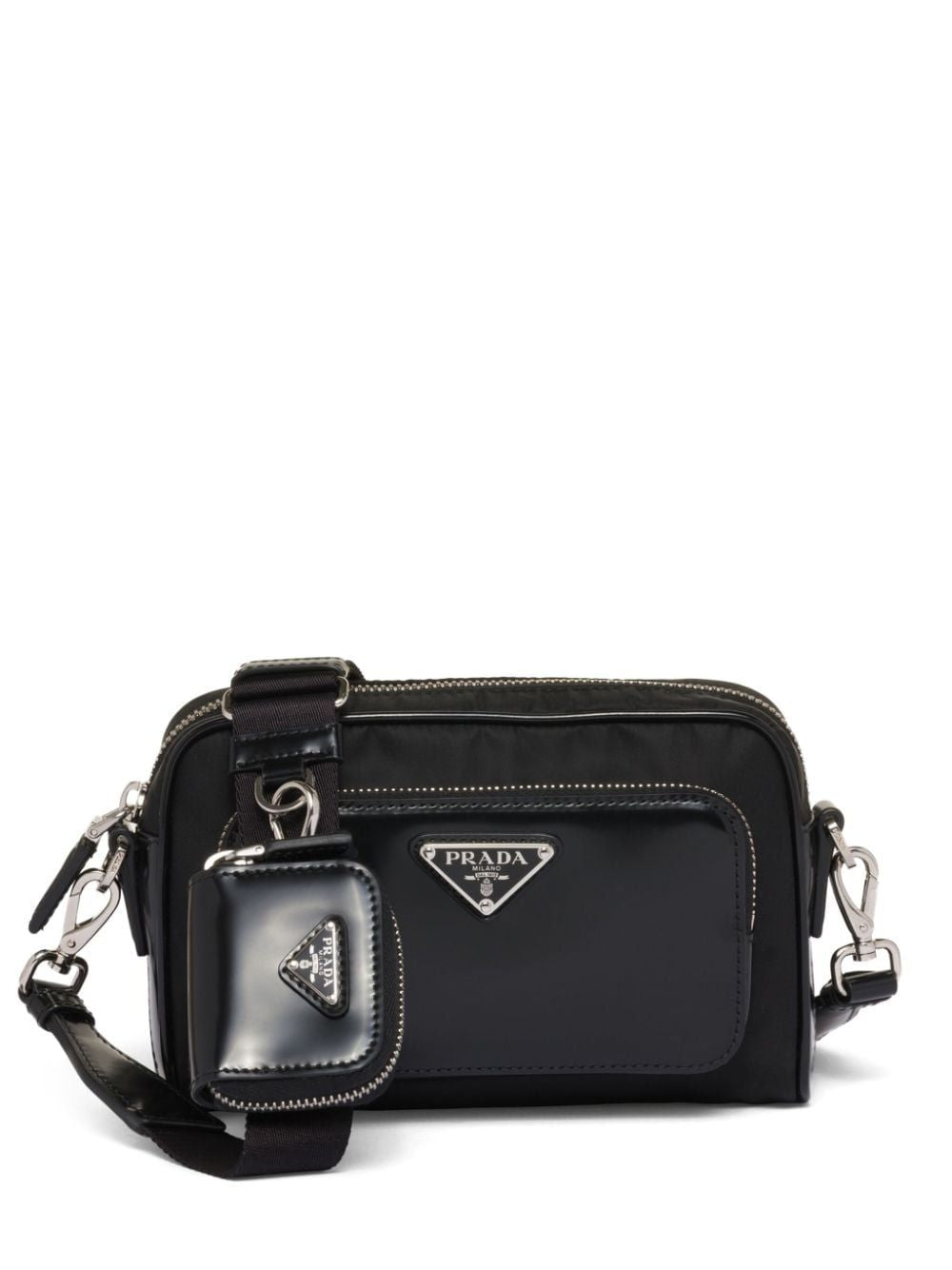 PRADA Men's Re-Nylon and Leather Crossbody Handbag