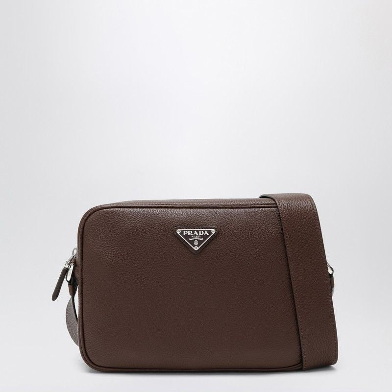 PRADA Leather Crossbody Handbag with Adjustable Strap