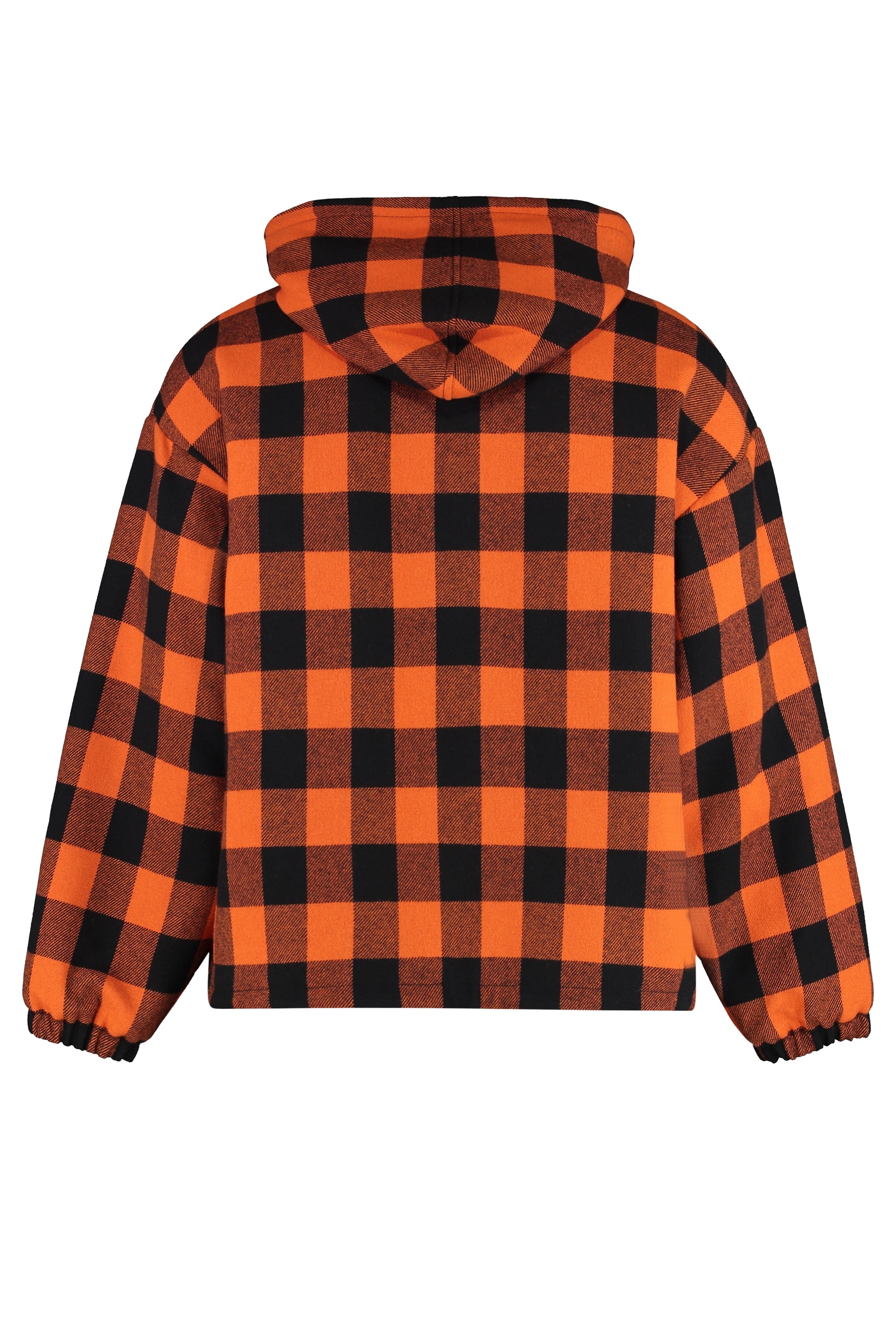CELINE Men's Hooded Windbreaker with Check Motif