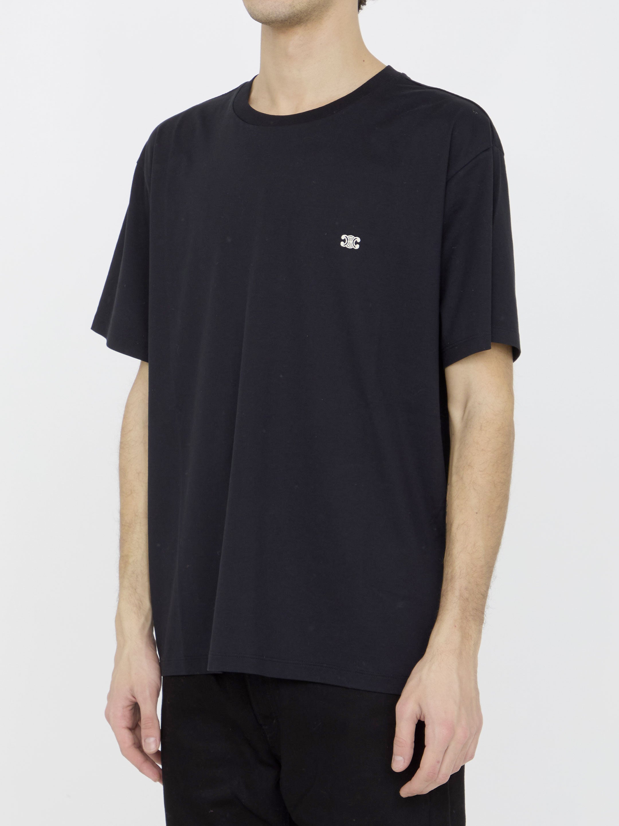 CELINE Triomphe Embroidered T-Shirt in Loose Fit