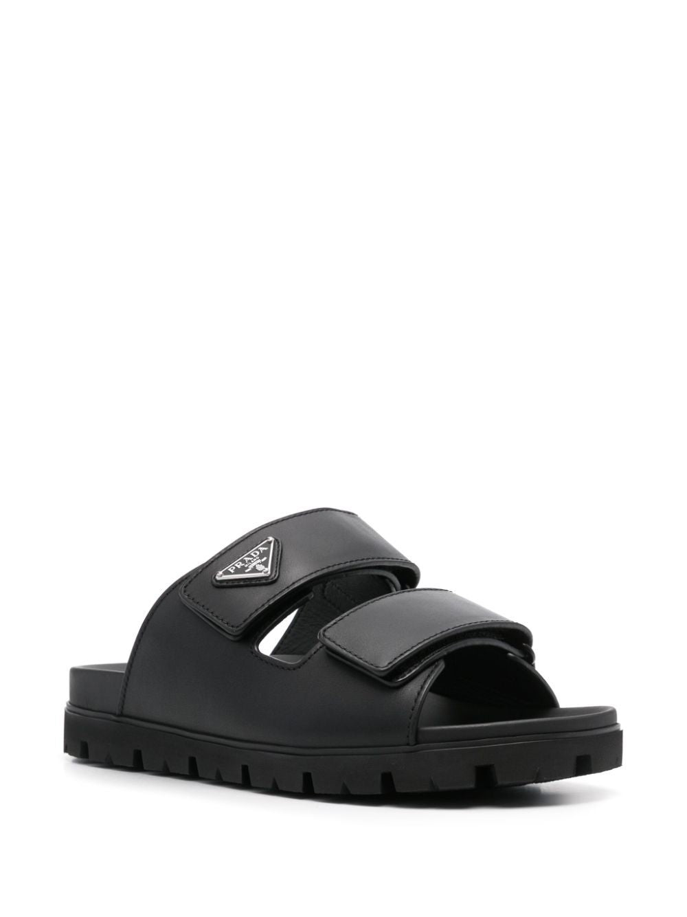 PRADA Leather Strap Sandals with 2.5 cm Heel