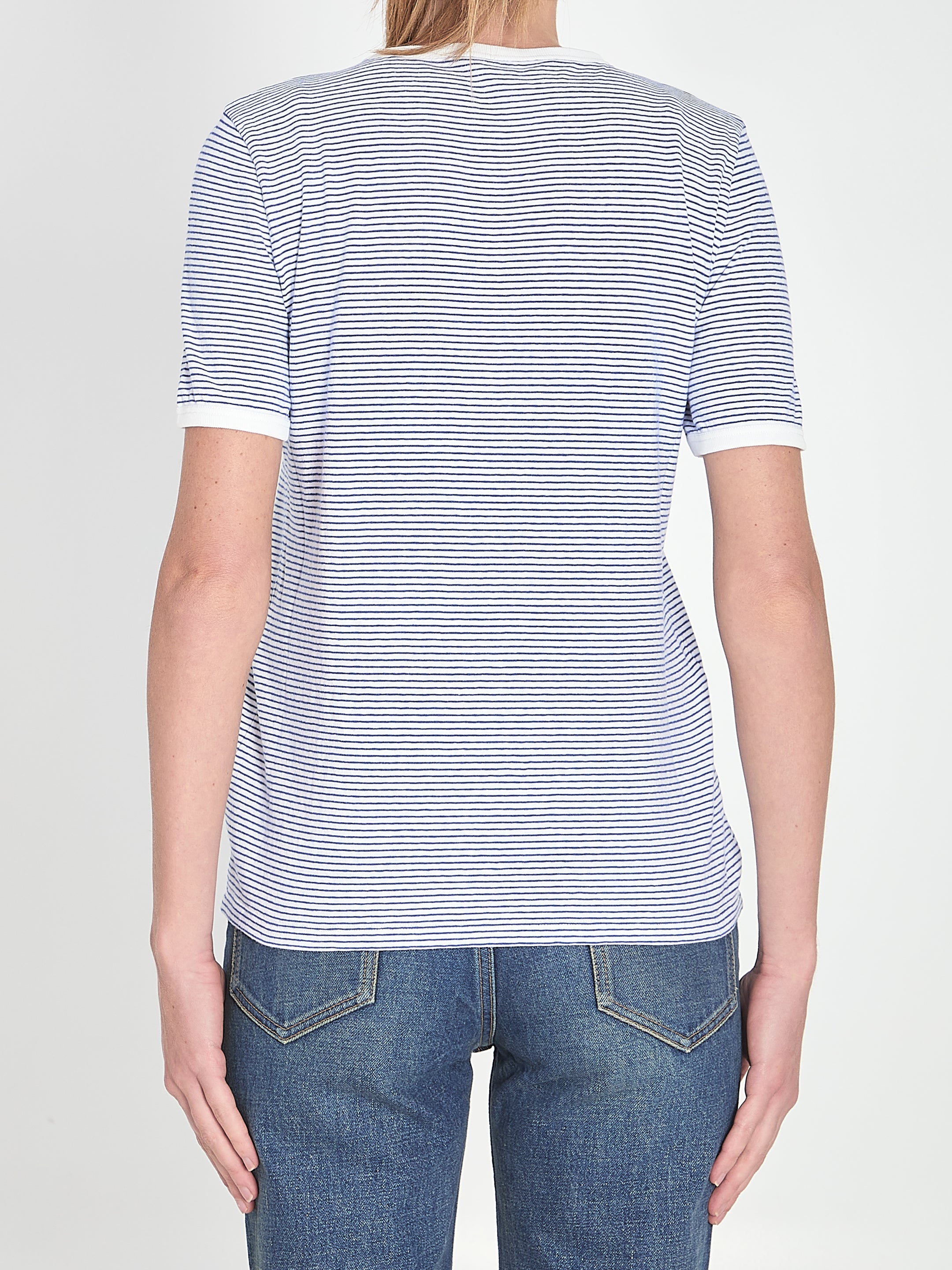 CELINE Round Neck Cotton T-Shirt