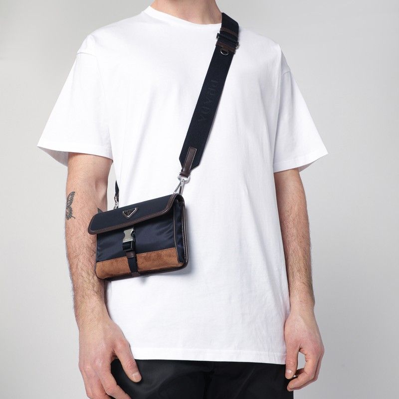 PRADA Mini Smartphone Case in Re-Nylon with Leather Details