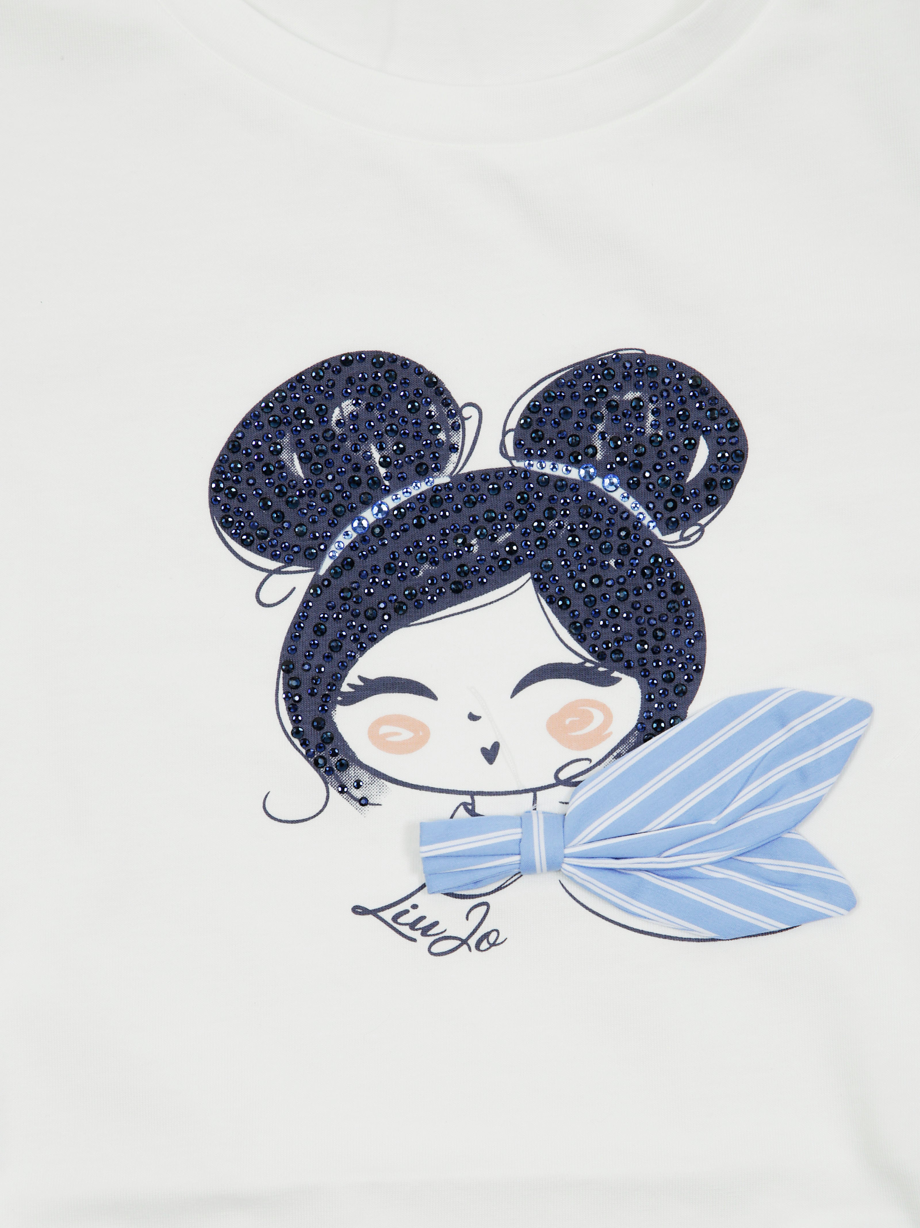 LIU JO KIDS Girls' Short Sleeve T-Shirt with Foulard Style
