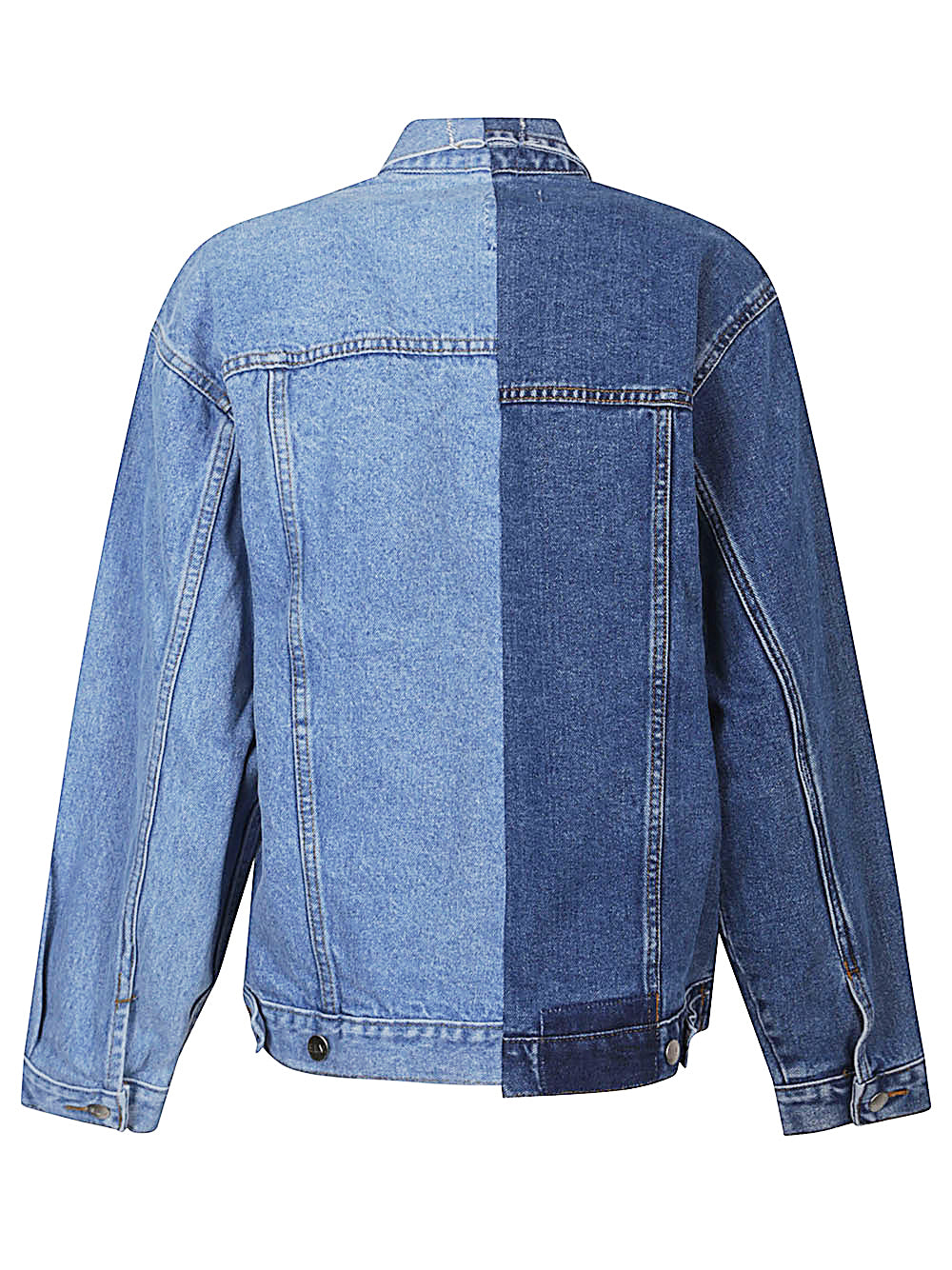E.L.V. DENIM Women's Denim Jacket with Pointed Collar and Unique Details