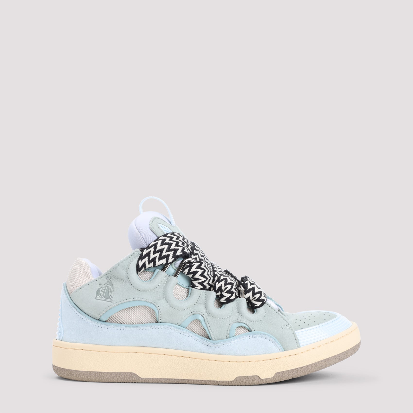 LANVIN Suede Leather Curb Sneakers