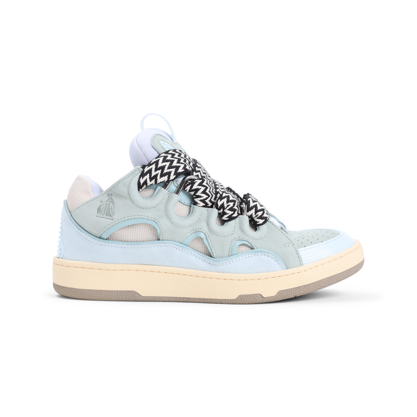 LANVIN Suede Leather Curb Sneakers