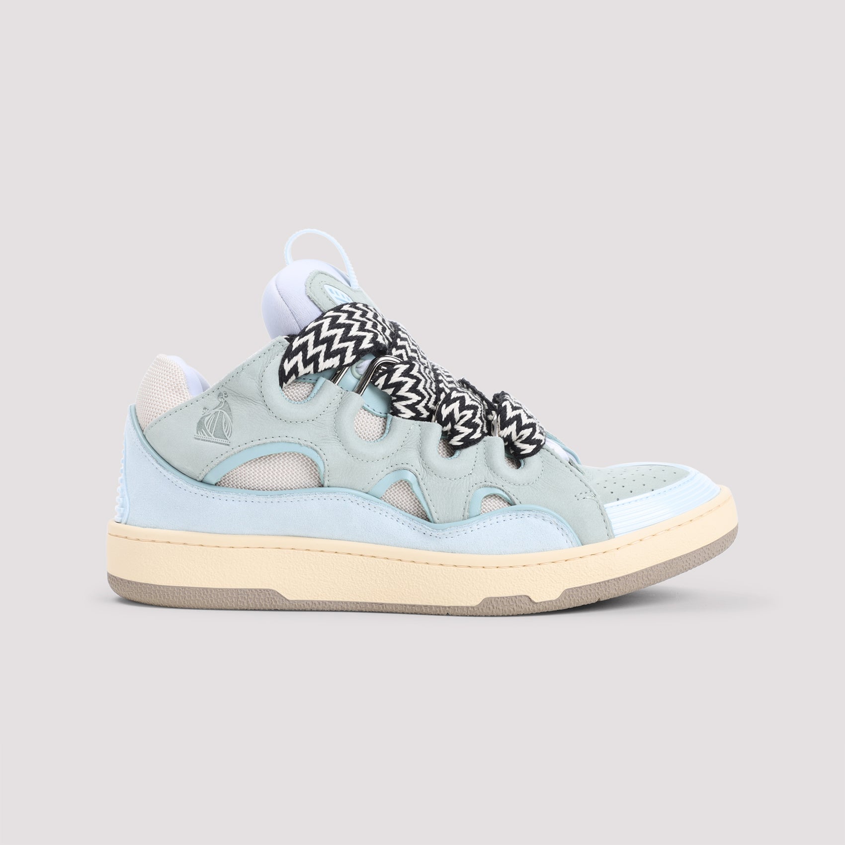 LANVIN Suede Leather Curb Sneakers