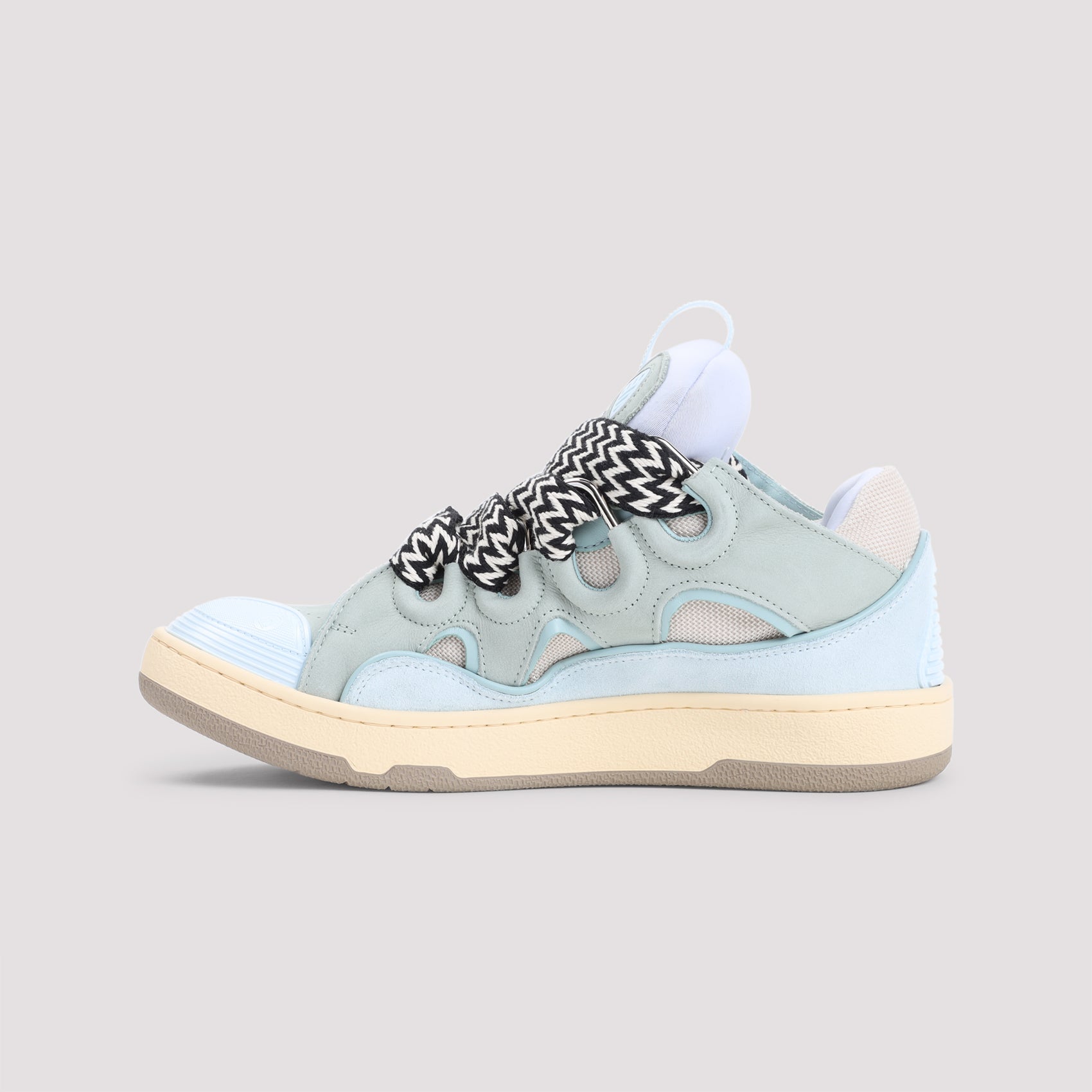 LANVIN Suede Leather Curb Sneakers