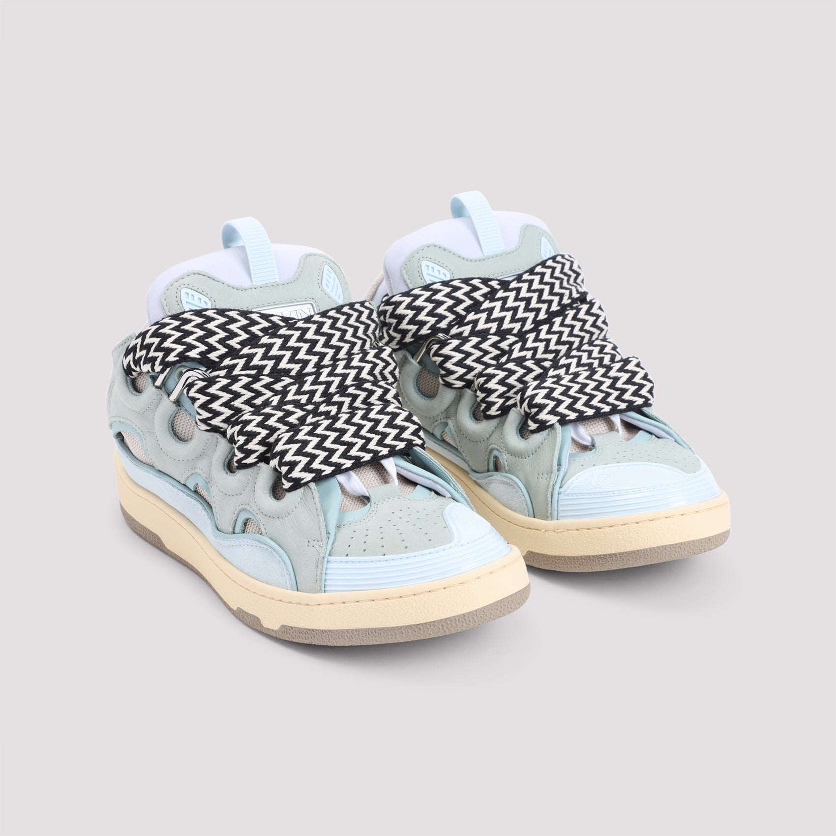 LANVIN Suede Leather Curb Sneakers
