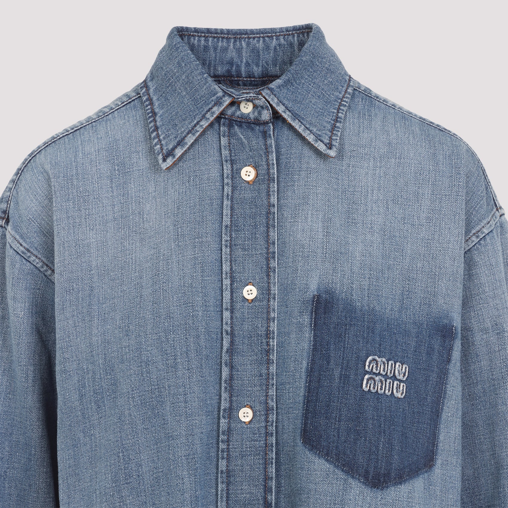 MIU MIU Denim Shirt for Men - FW25 Collection