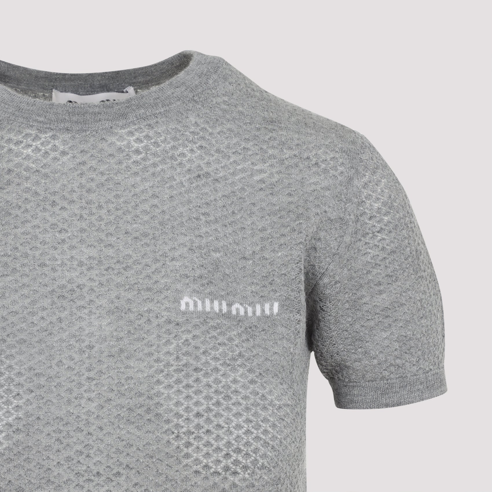 MIU MIU Cashmere T-Shirt for Men - FW25 Collection