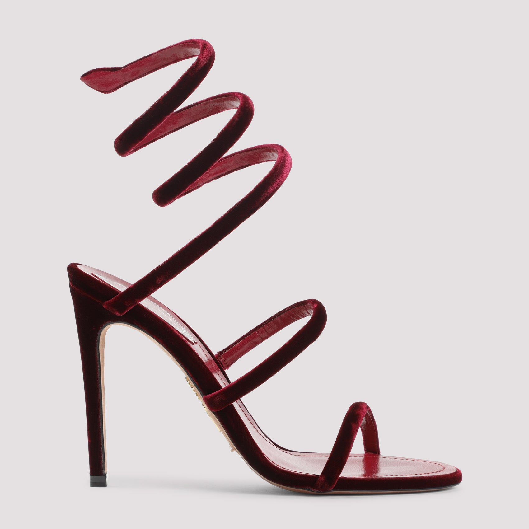 RENE` CAOVILLA Velvet Snake Sandals with 10.5cm Heel Height