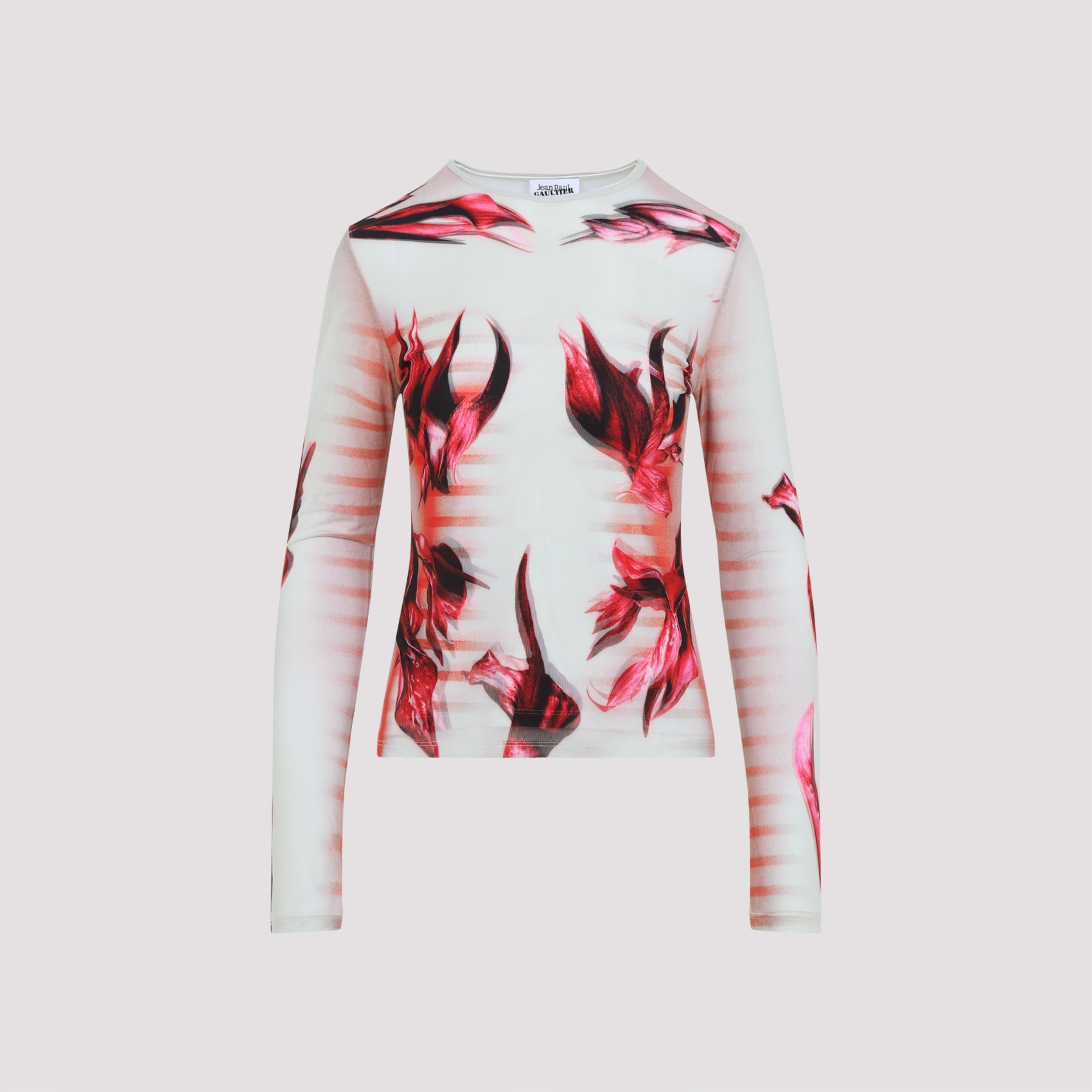 JEAN PAUL GAULTIER Layered Long Sleeves Top - Flower Body Morphing Mariniere