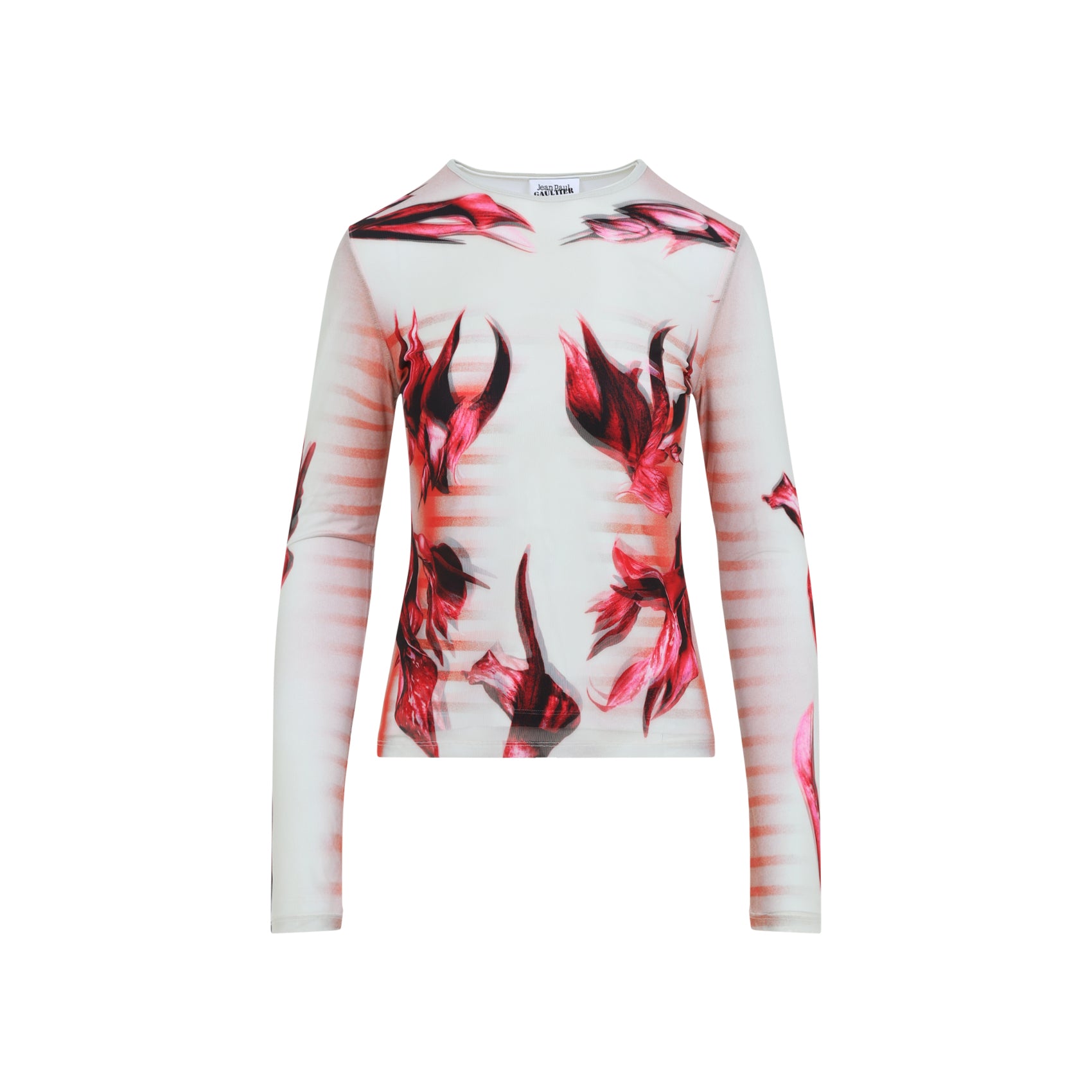 JEAN PAUL GAULTIER Layered Long Sleeves Top - Flower Body Morphing Mariniere