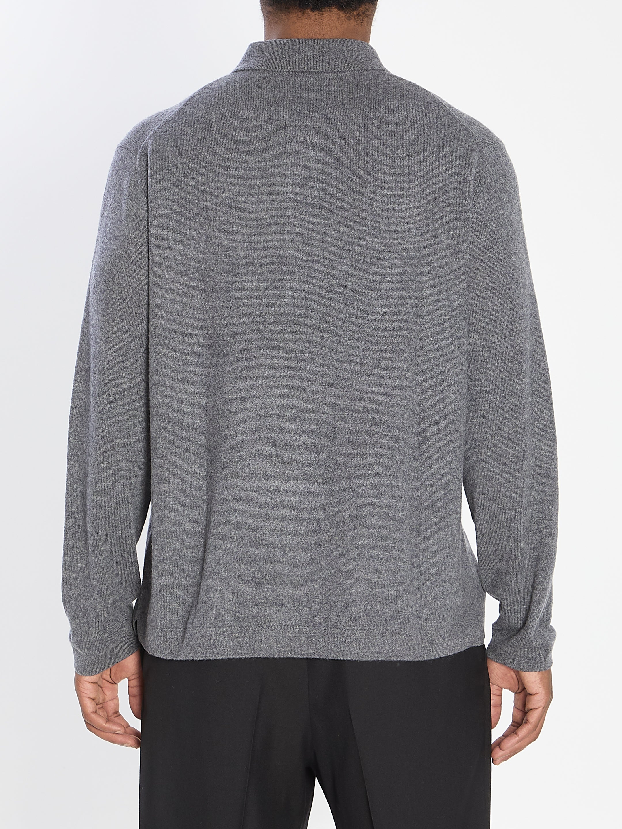 LISA YANG Men's Cashmere Polo Sweater with Concealed Buttons - Size 4 EU