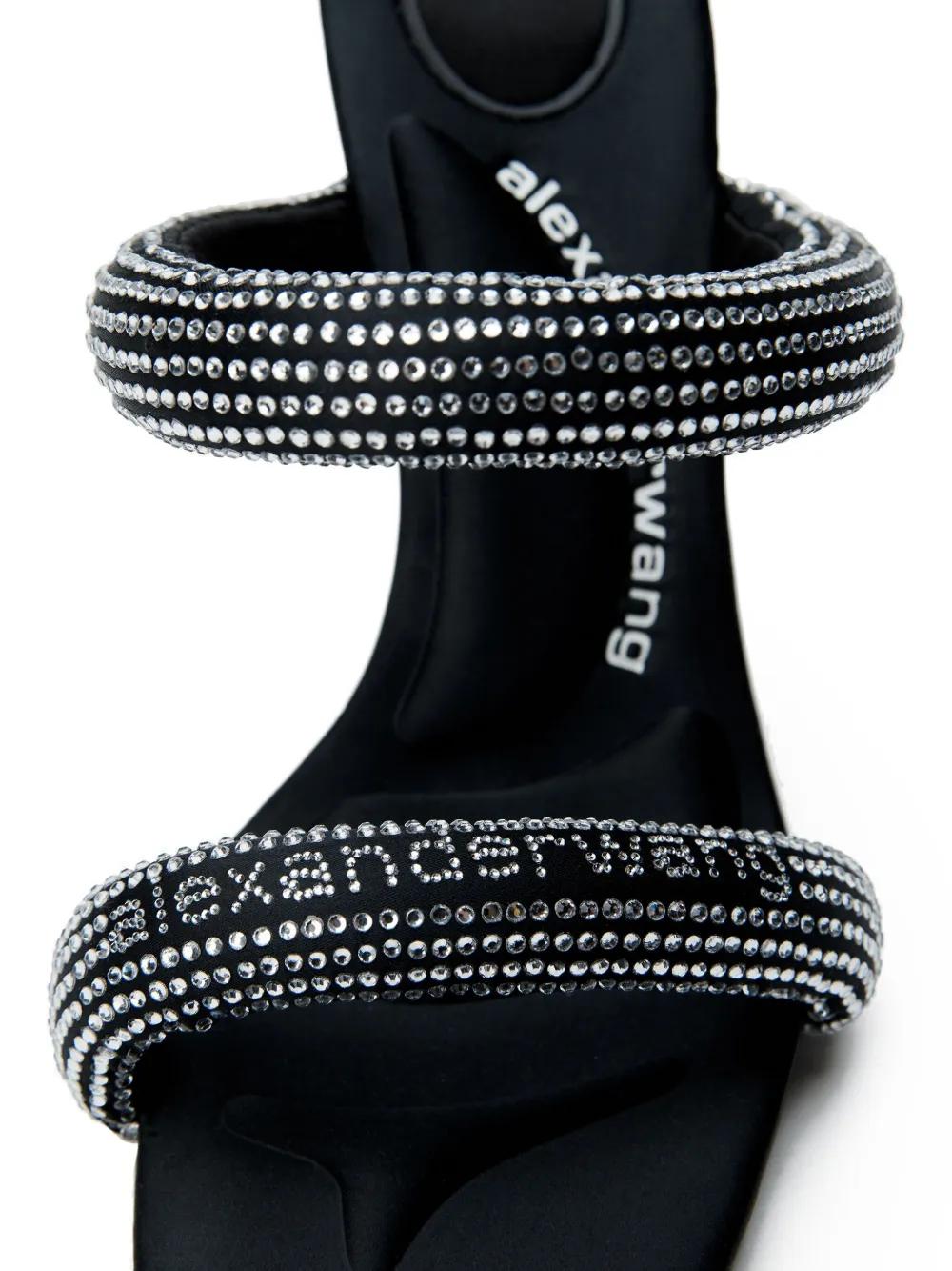 ALEXANDER WANG Stiletto Sandals with Crystal Embellishments