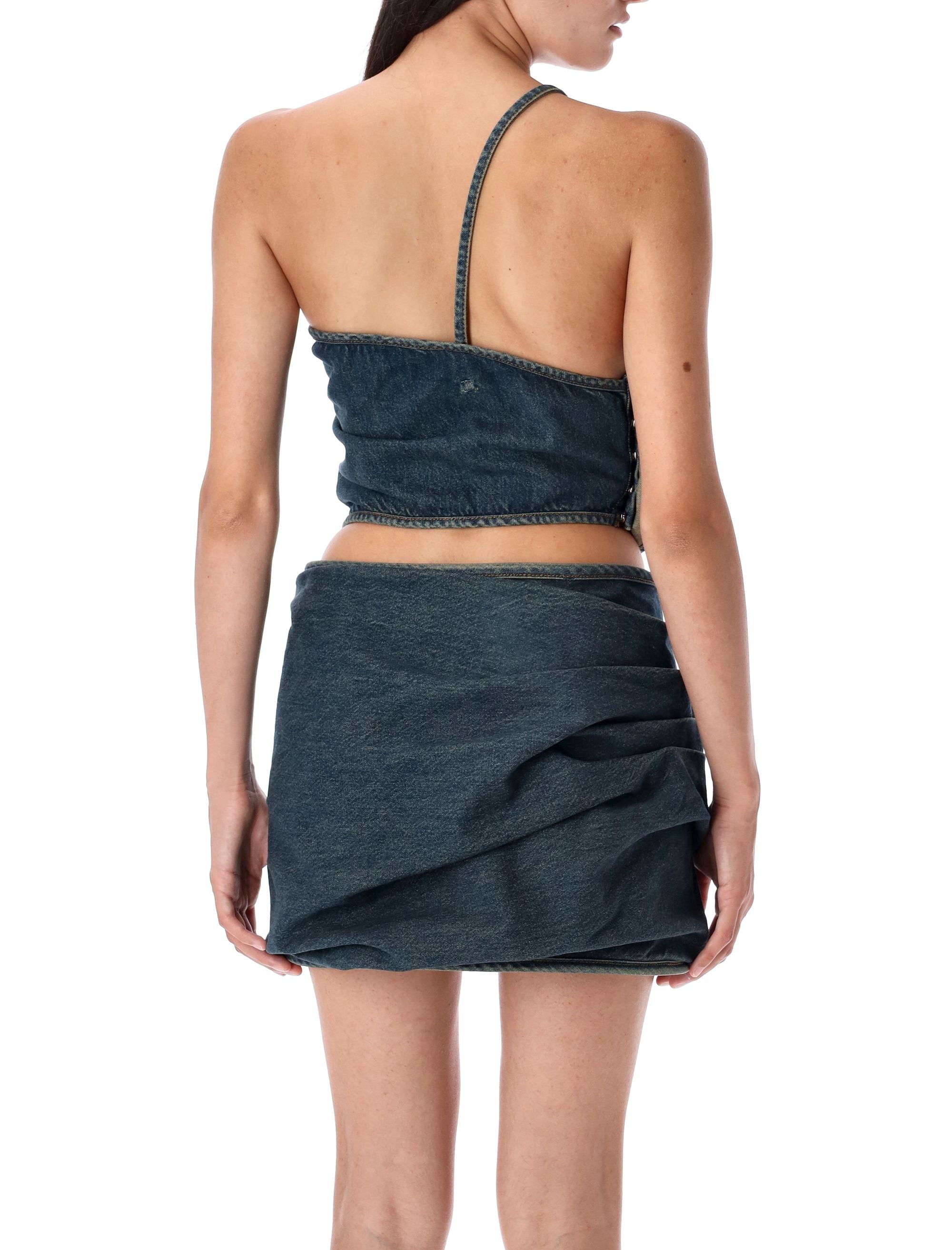 MAGDA BUTRYM Floral Detail One-Shoulder Top - Size 36