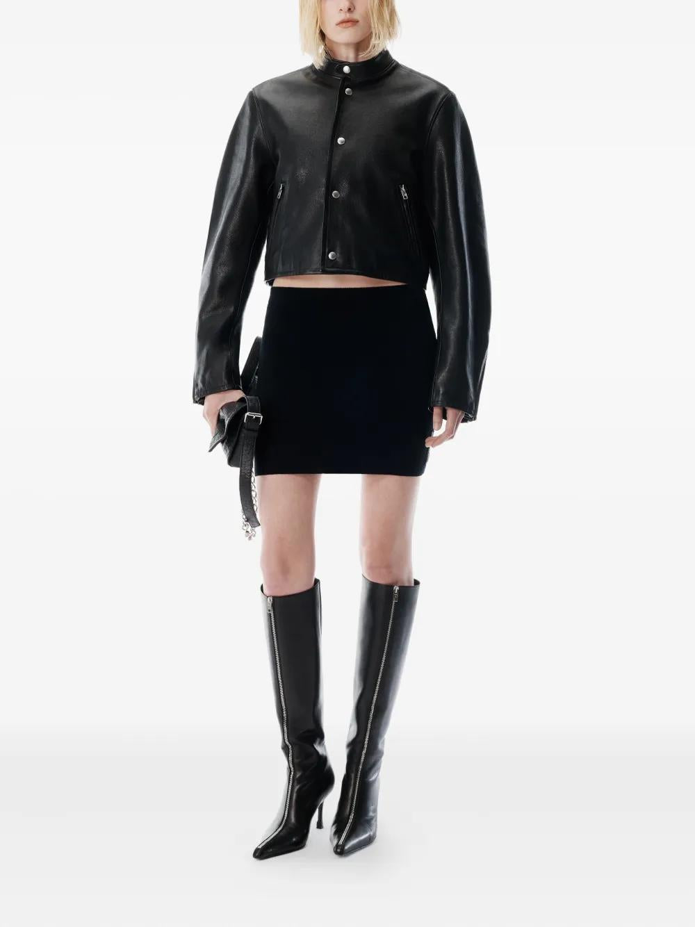 ALEXANDER WANG 85MM Vera Zip-Detail Pointed-Toe Knee-High Boots