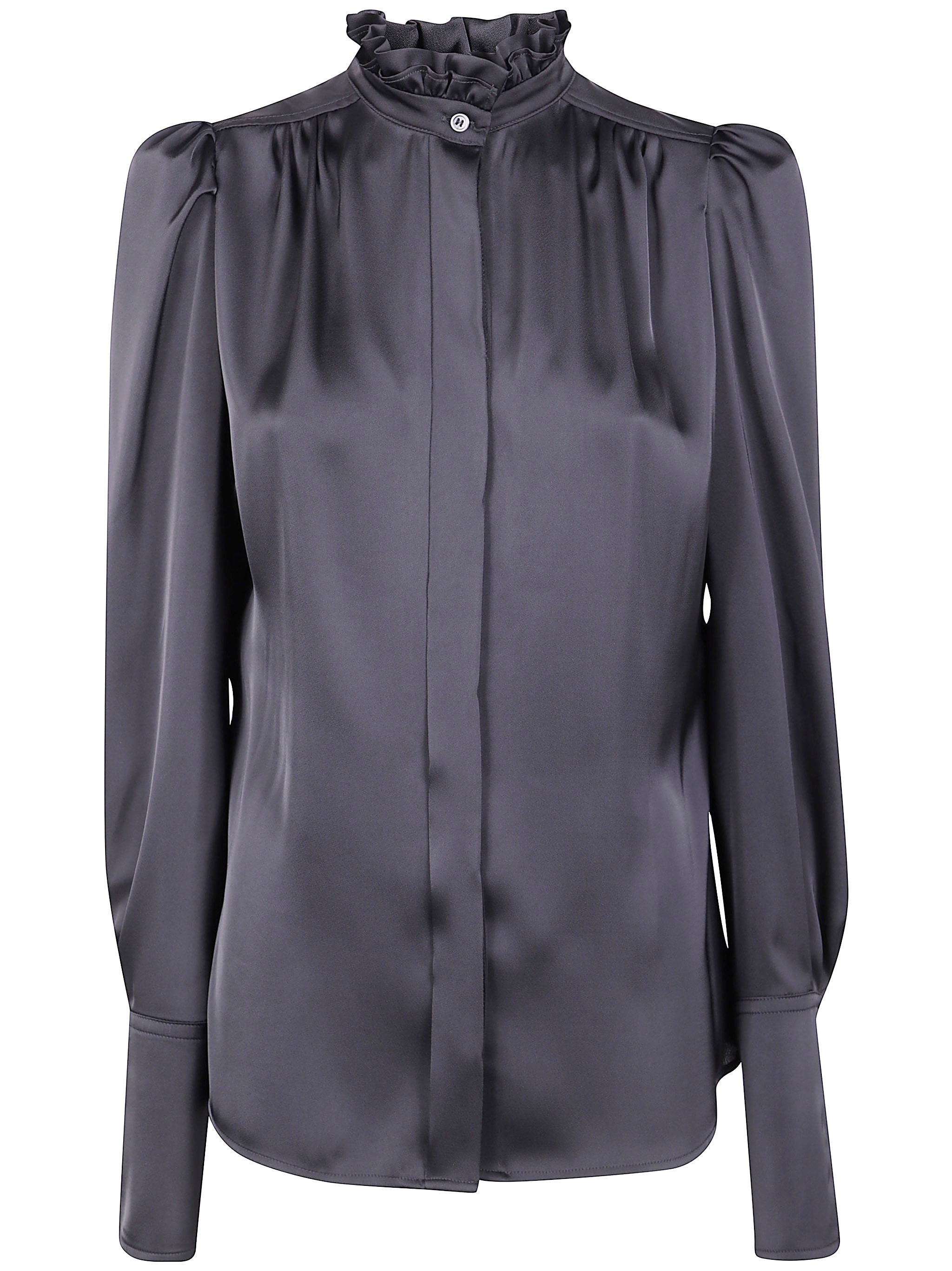 DRHOPE Ruffled Button-Up Shirt