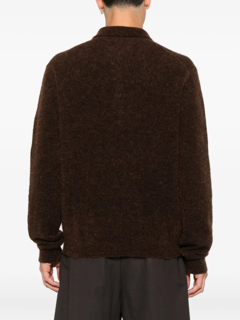 SUNFLOWER Mohair Knit Polo with Corozo Buttons