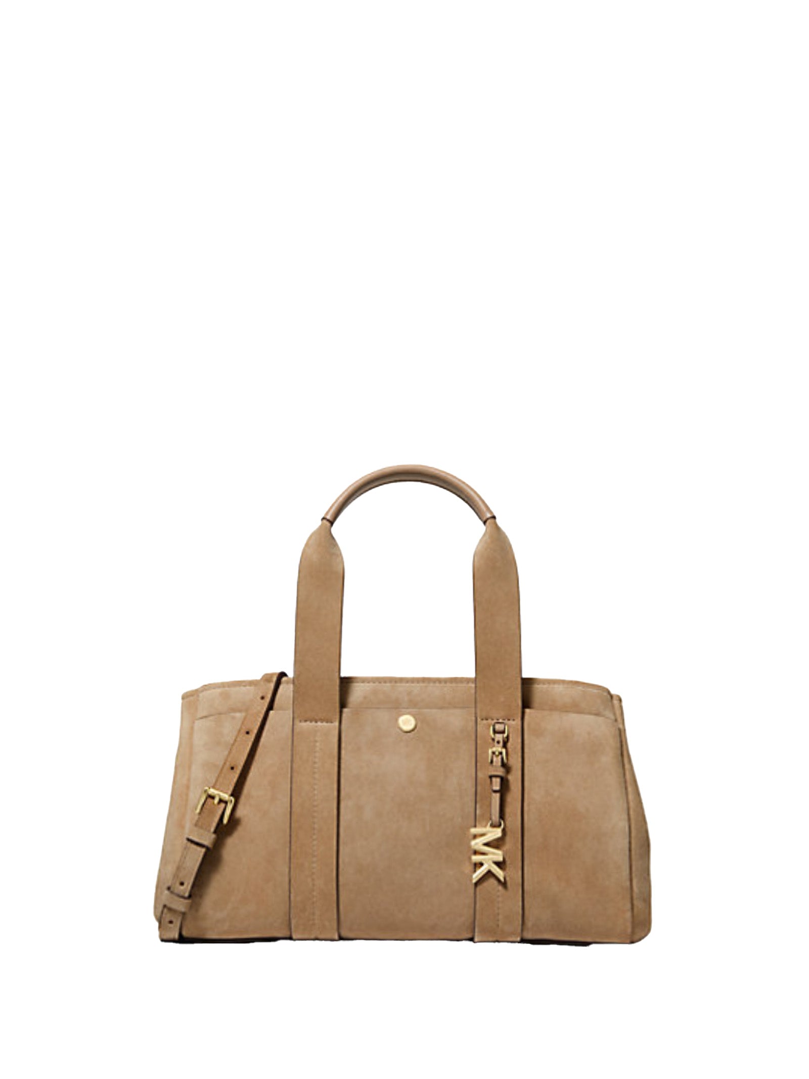 MICHAEL KORS Mini Suede Satchel with Glossy Logo