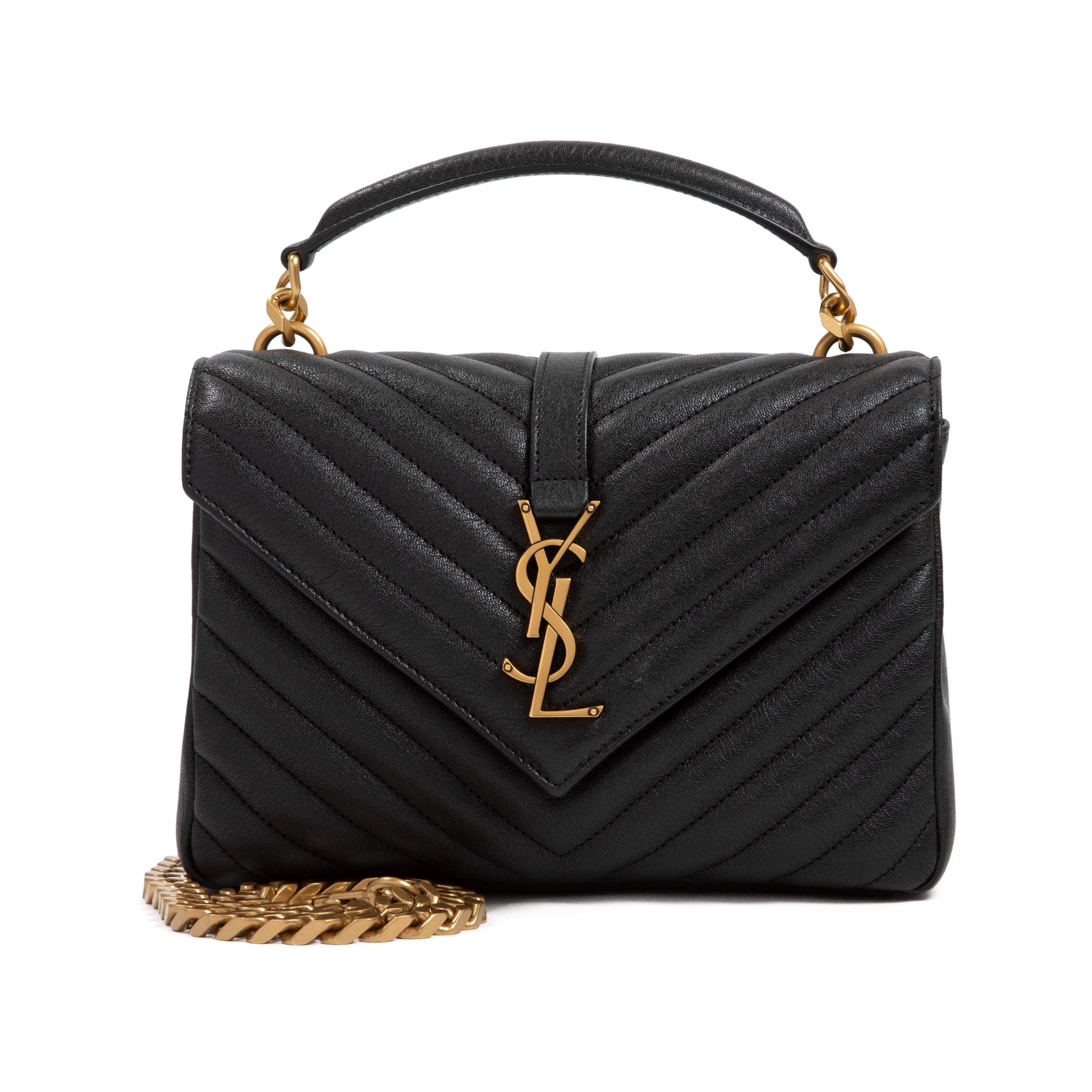 SAINT LAURENT College Handbag Mini in Matelassé Leather - FW25
